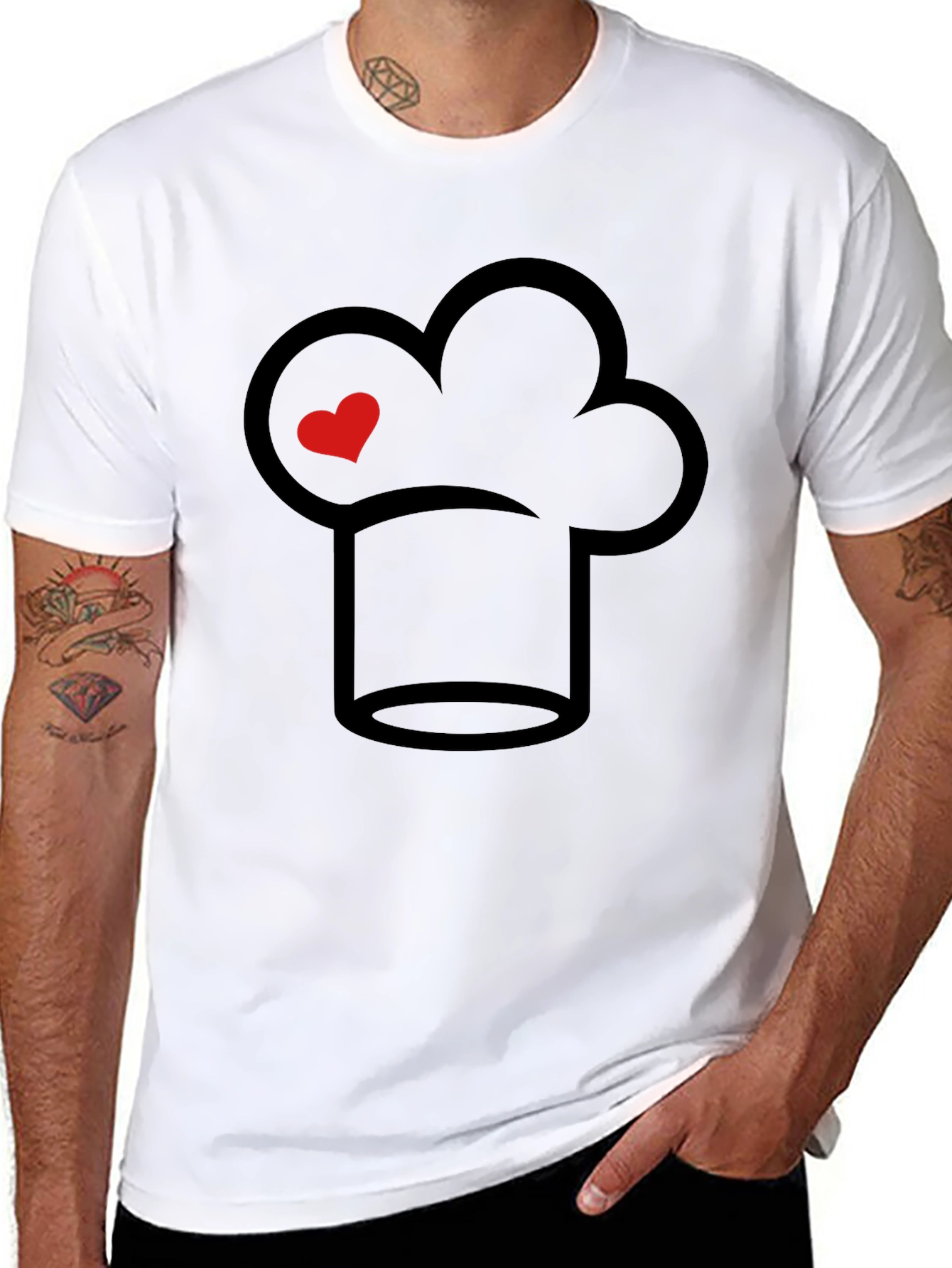Chef Hat Heart Graphic Tee - Culinary Passion