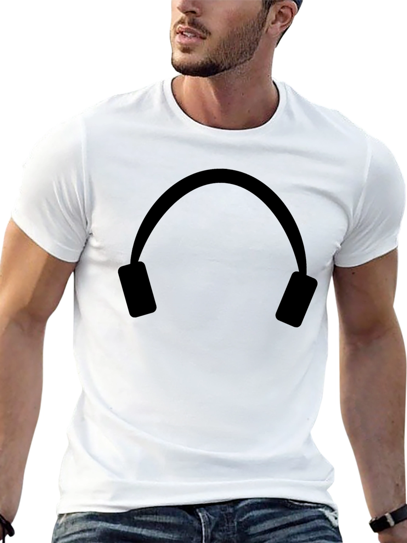 Black Headphone Graphic T-Shirt - Music Lover Tee