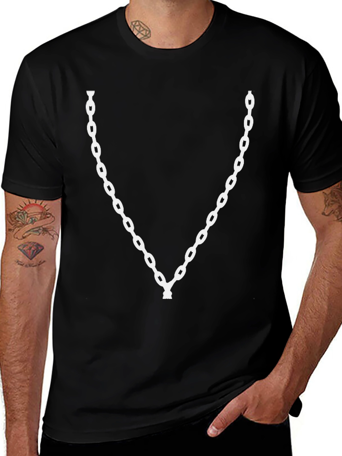 Chain Graphic Tee - Mens Black T-Shirt