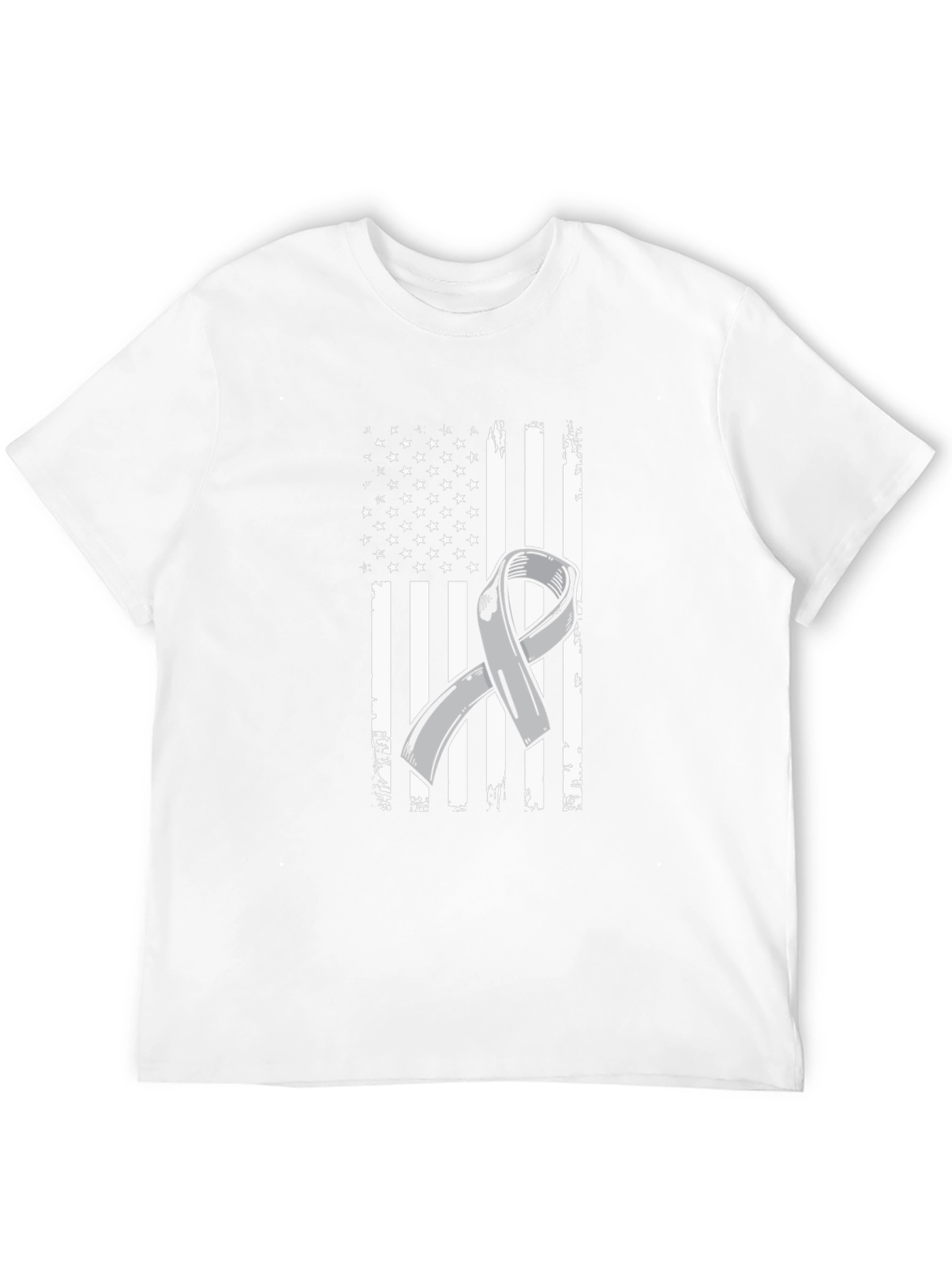 Awareness Ribbon American Flag Graphic T-Shirt
