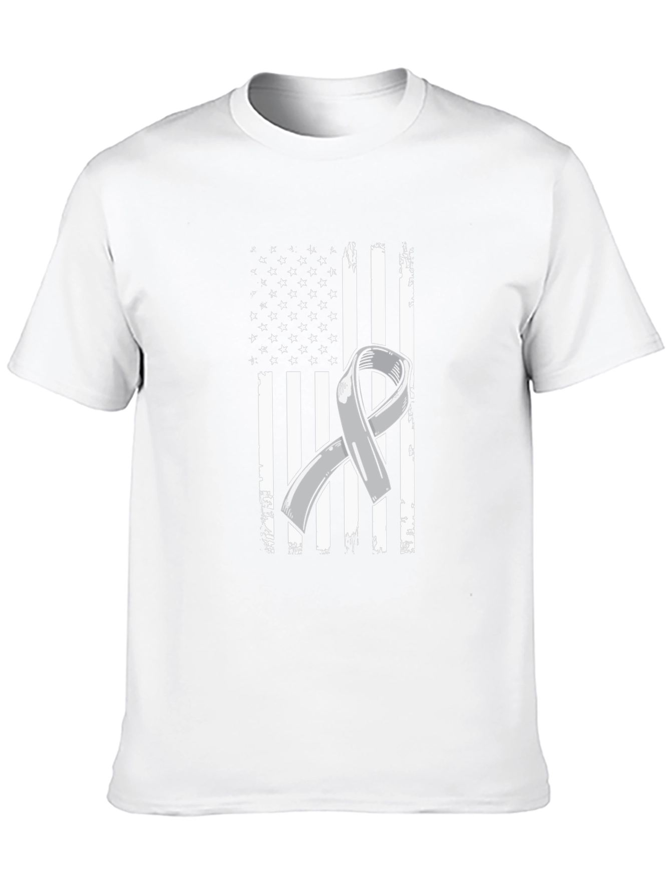 Awareness Ribbon American Flag Graphic T-Shirt