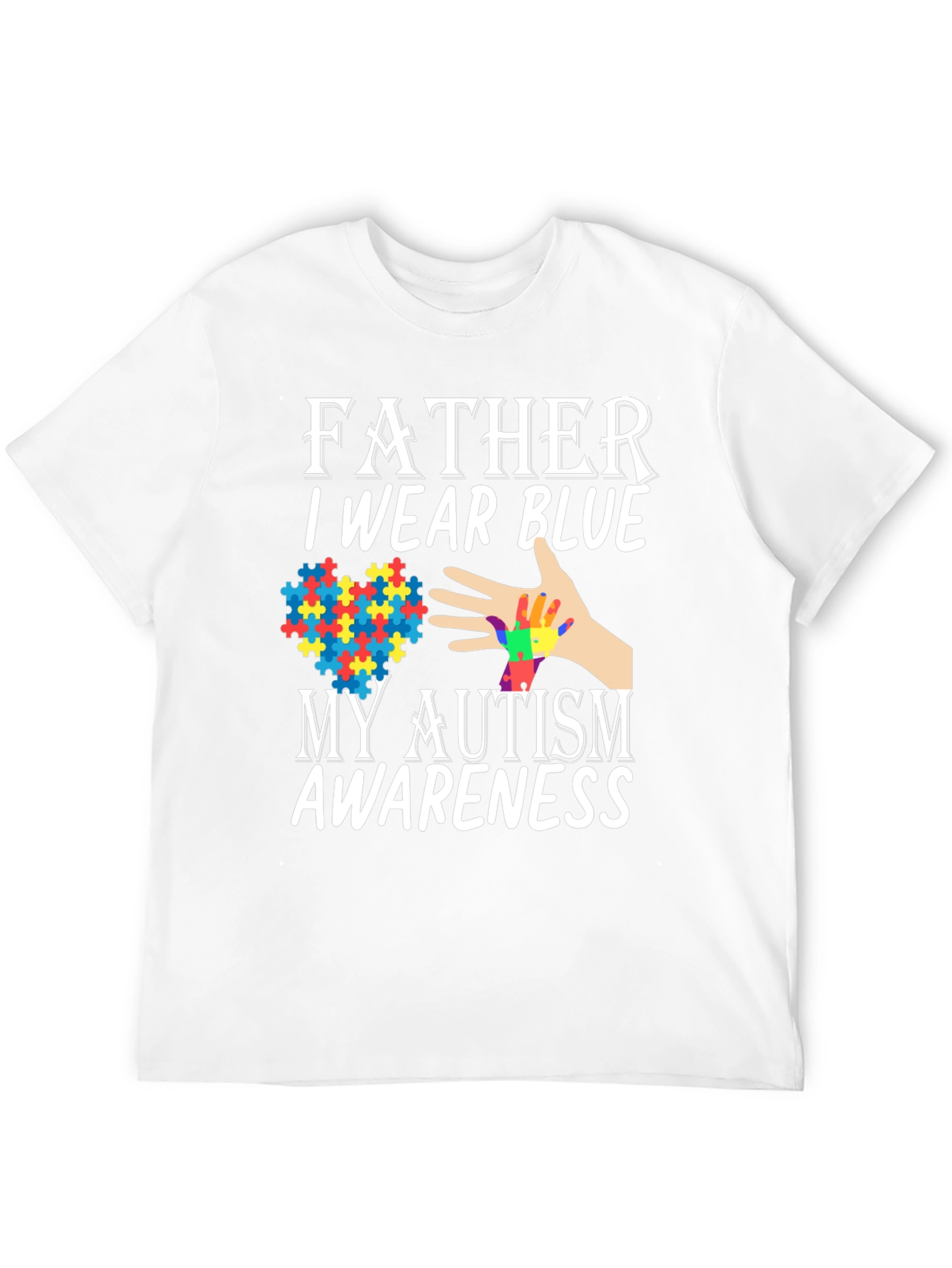 Father Autism Awareness Blue T-Shirt