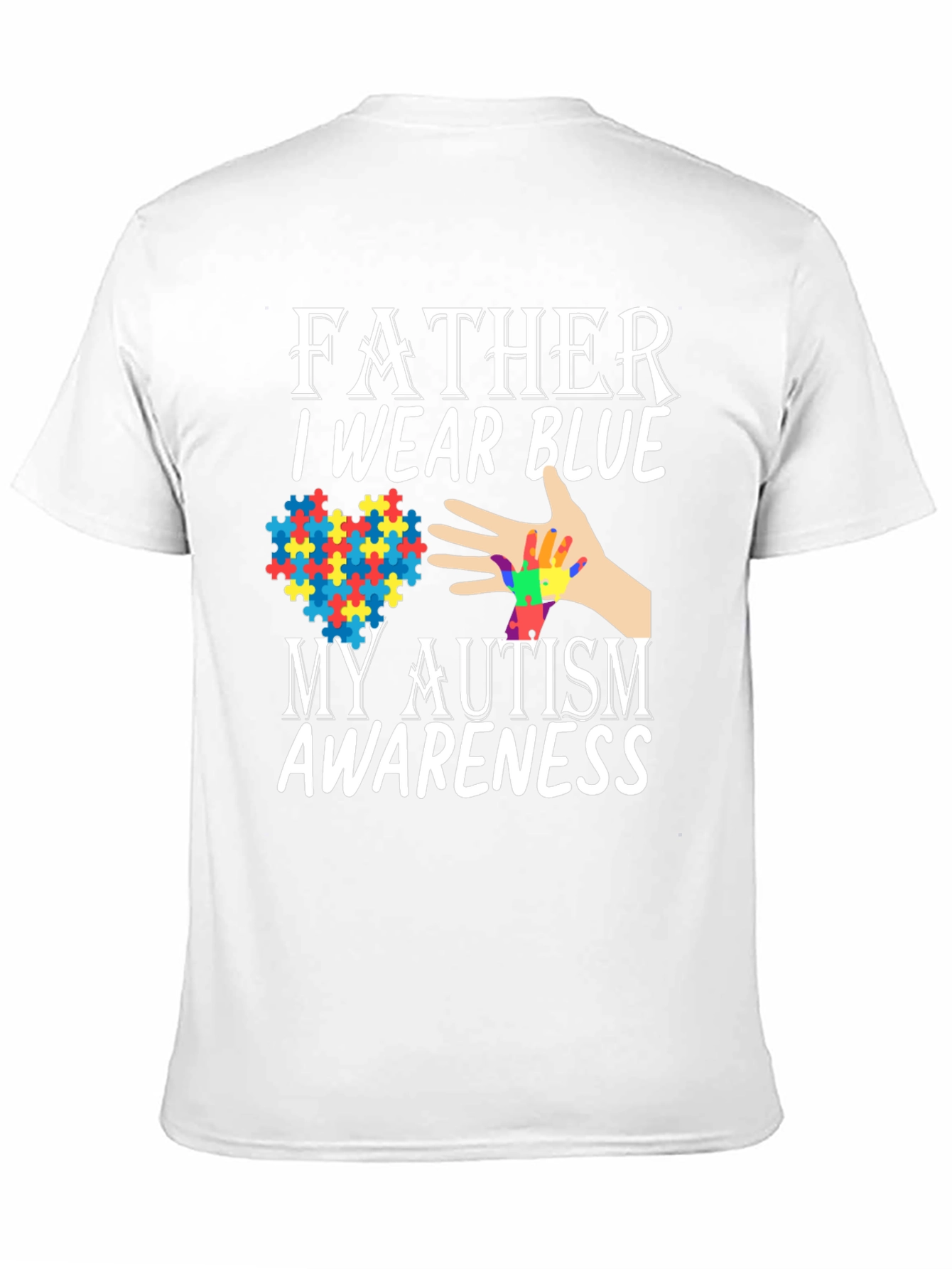 Father Autism Awareness Blue T-Shirt