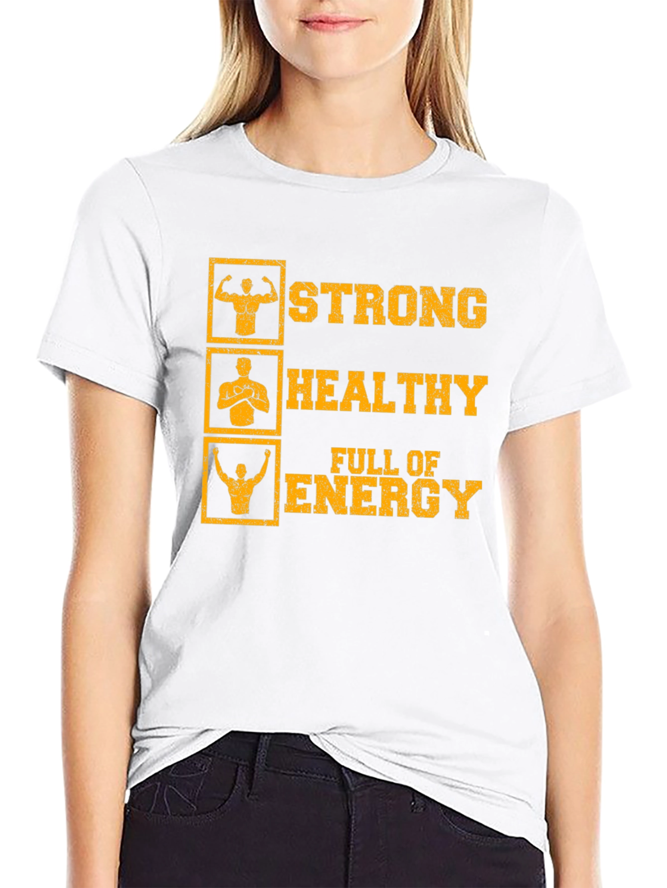 Strong Healthy Energy T-Shirt: Gym Workout Motivation