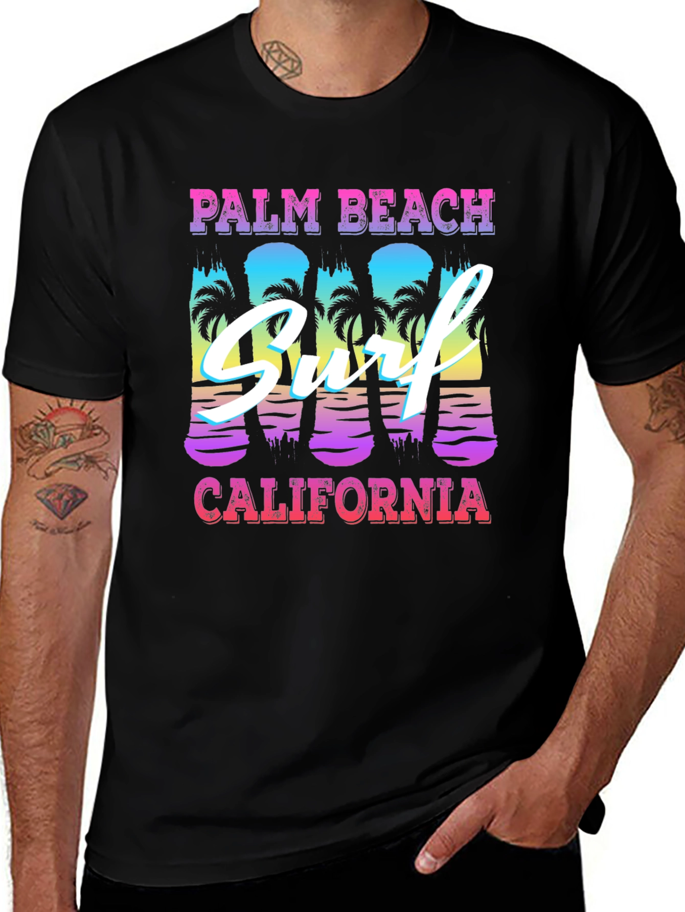 Palm Beach California Surf Graphic T-Shirt