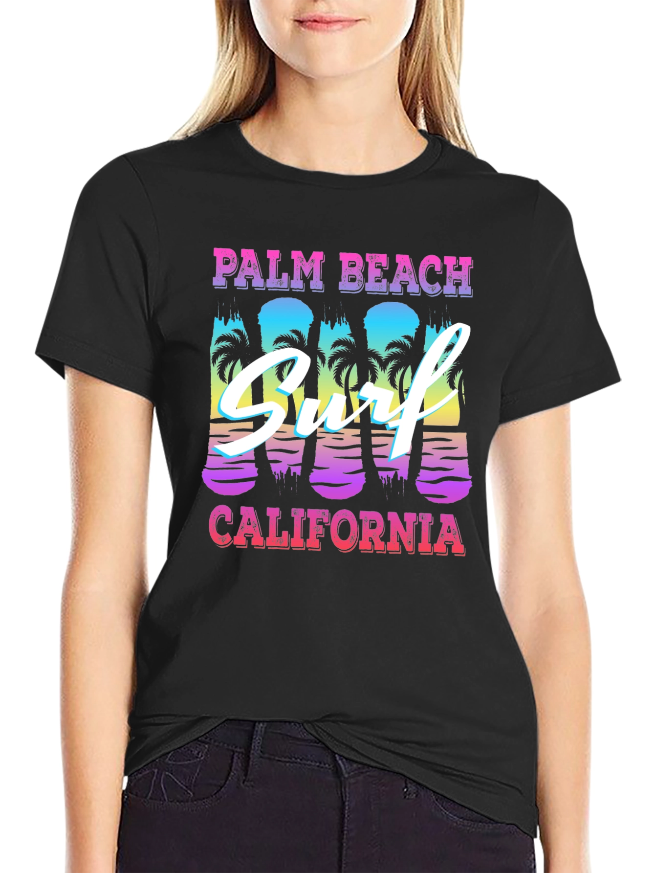 Palm Beach California Surf Graphic T-Shirt