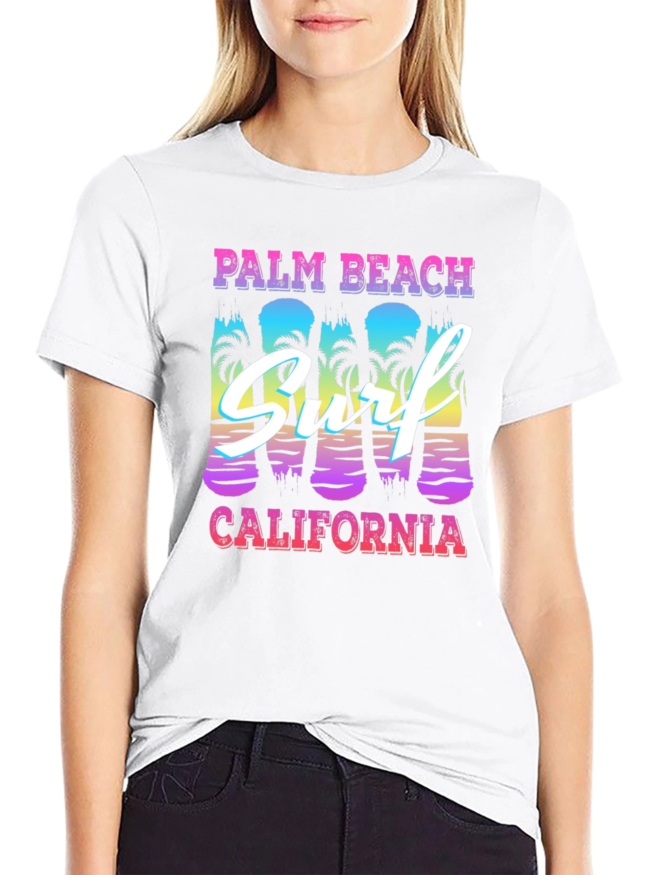 Palm Beach California Surf Graphic T-Shirt