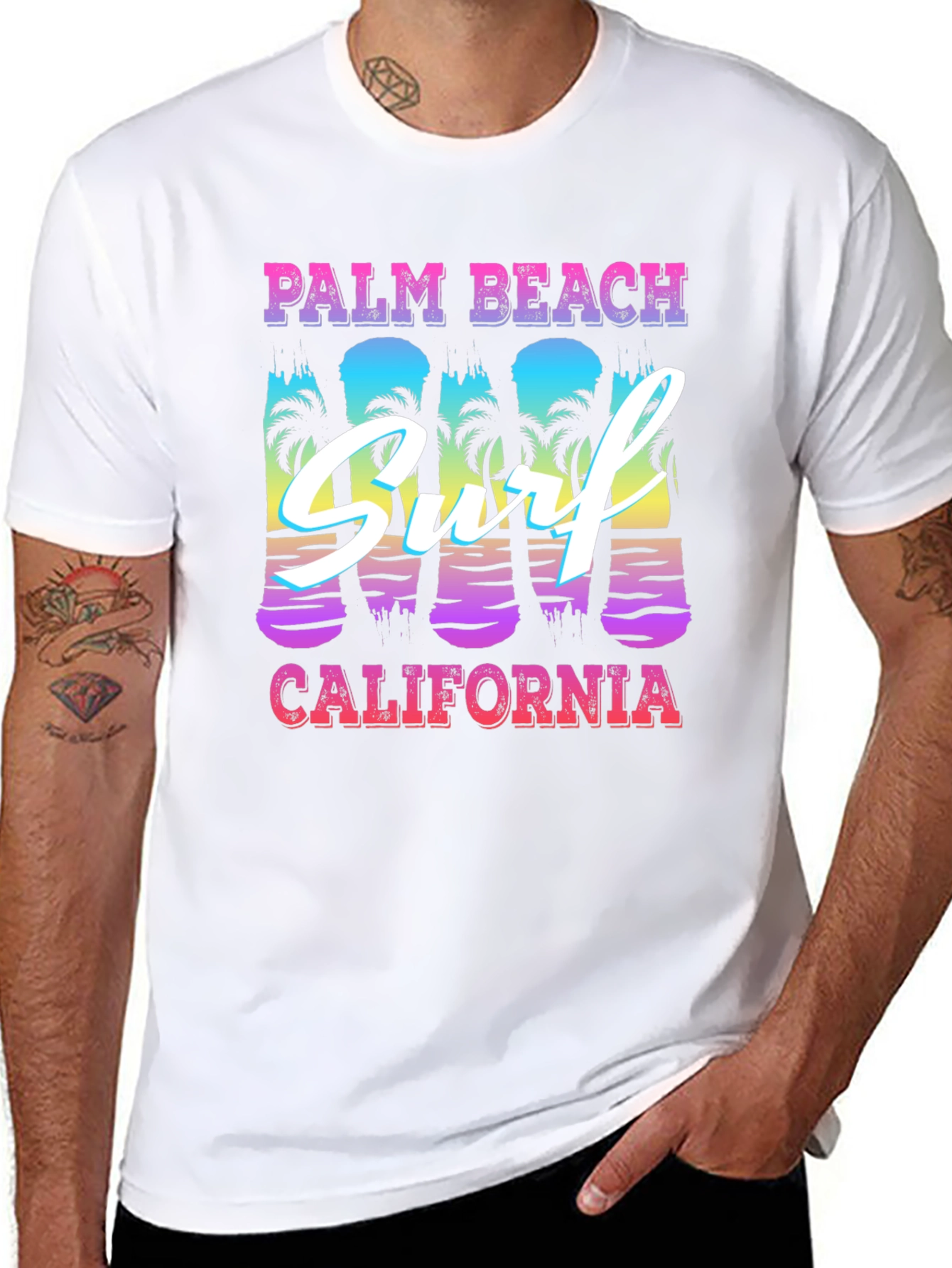 Palm Beach California Surf Graphic T-Shirt