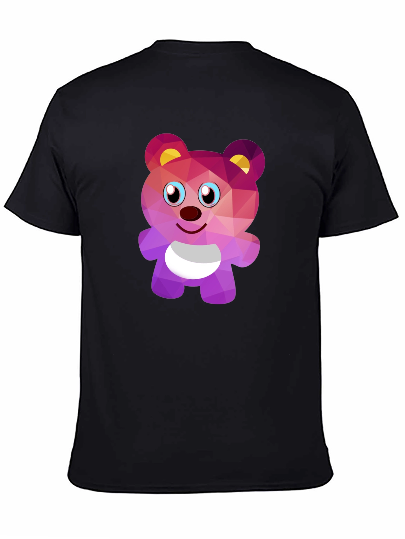 Geometric Bear Graphic Tee - Stylish Black T-Shirt