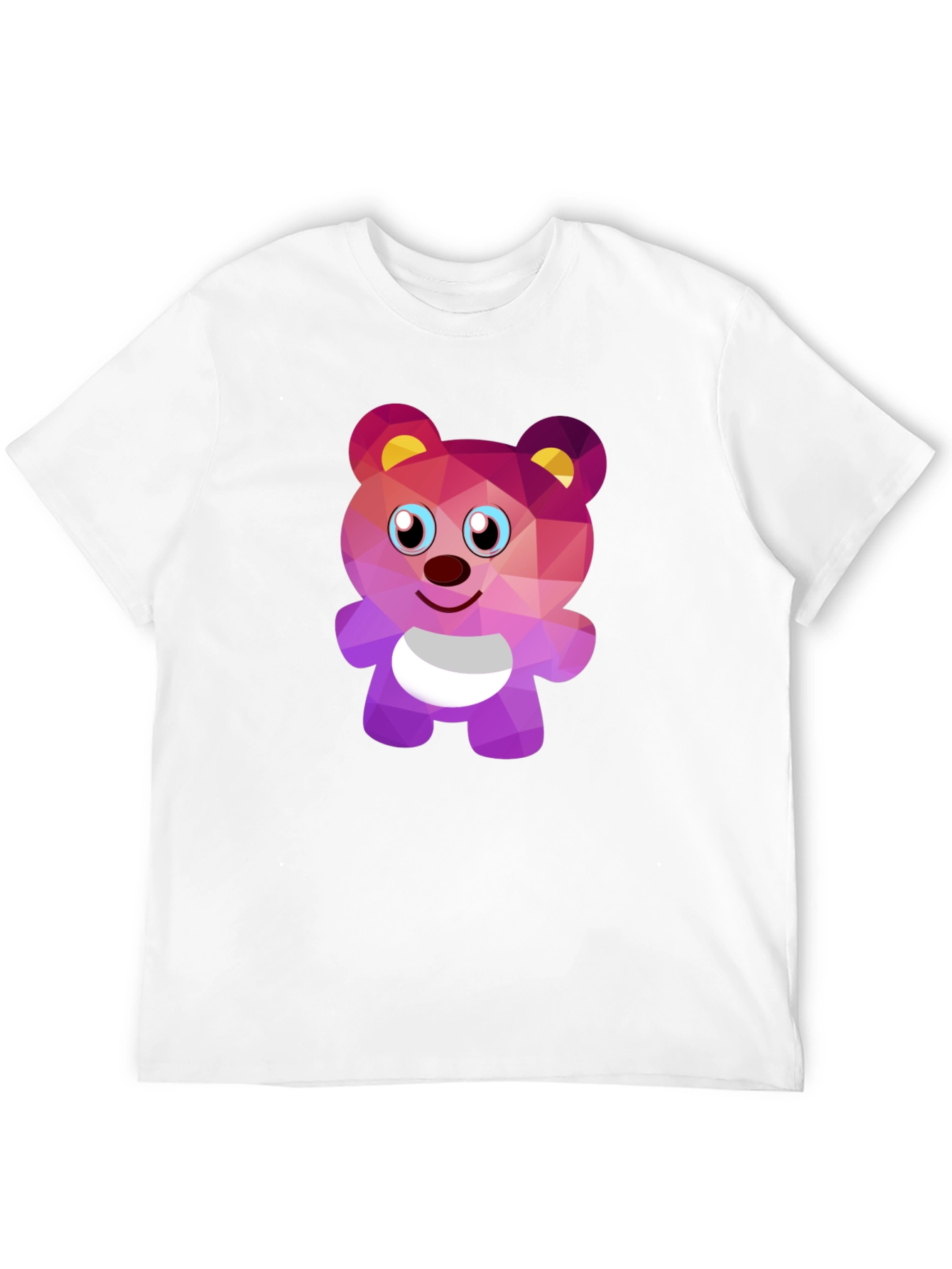 Geometric Bear Graphic Tee - Stylish Black T-Shirt