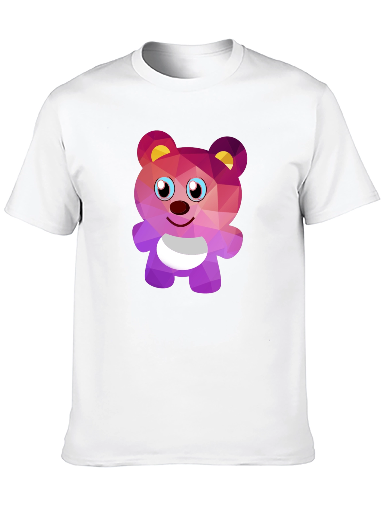 Geometric Bear Graphic Tee - Stylish Black T-Shirt