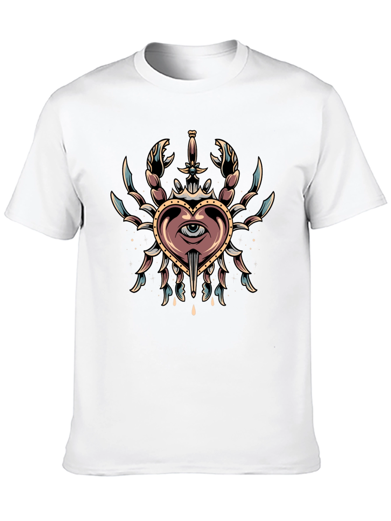 Heart Eye Crab Tattoo T-Shirt