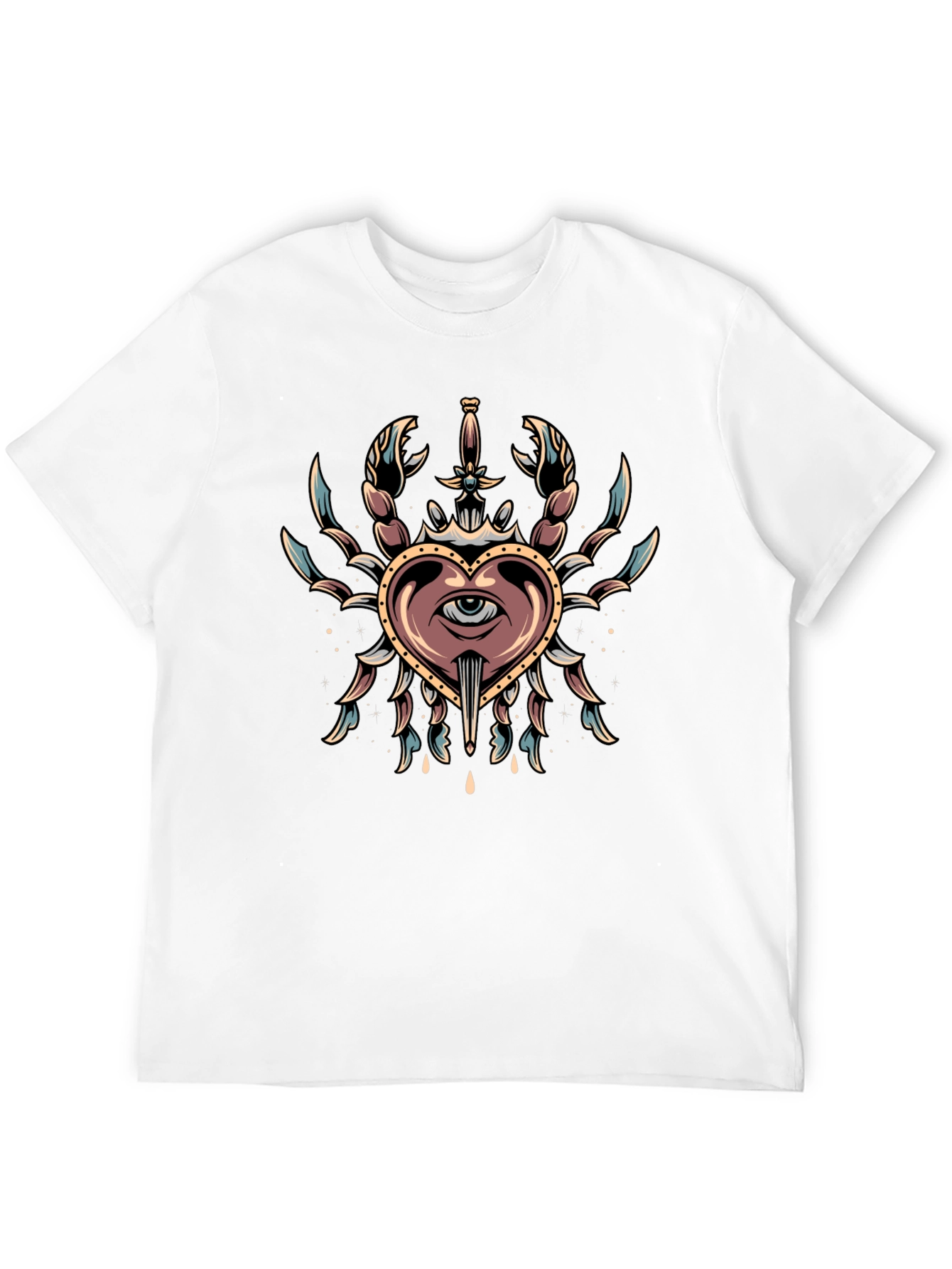 Heart Eye Crab Tattoo T-Shirt
