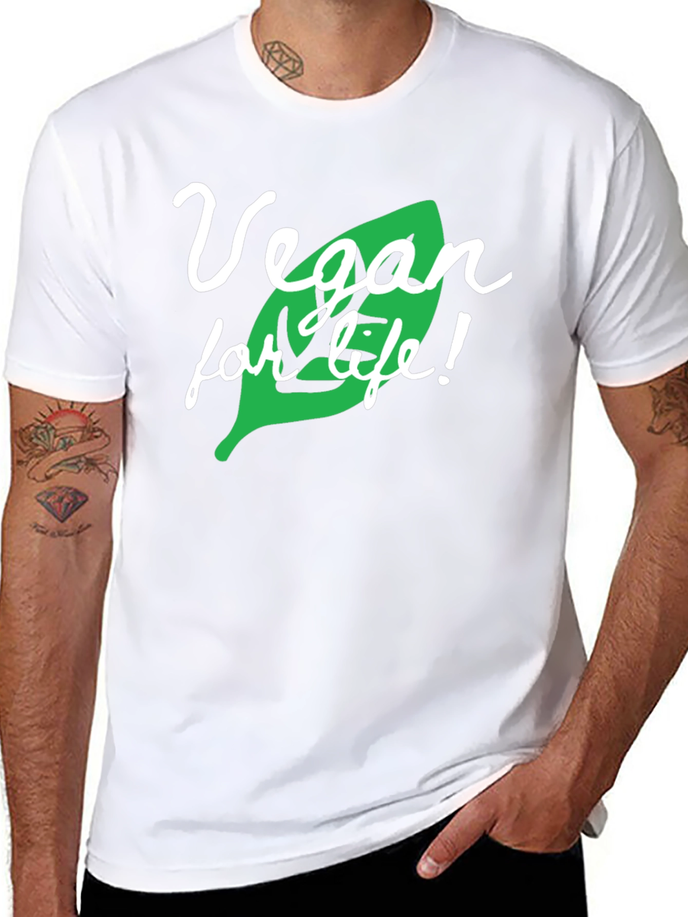 Vegan for Life Graphic T-Shirt - Black