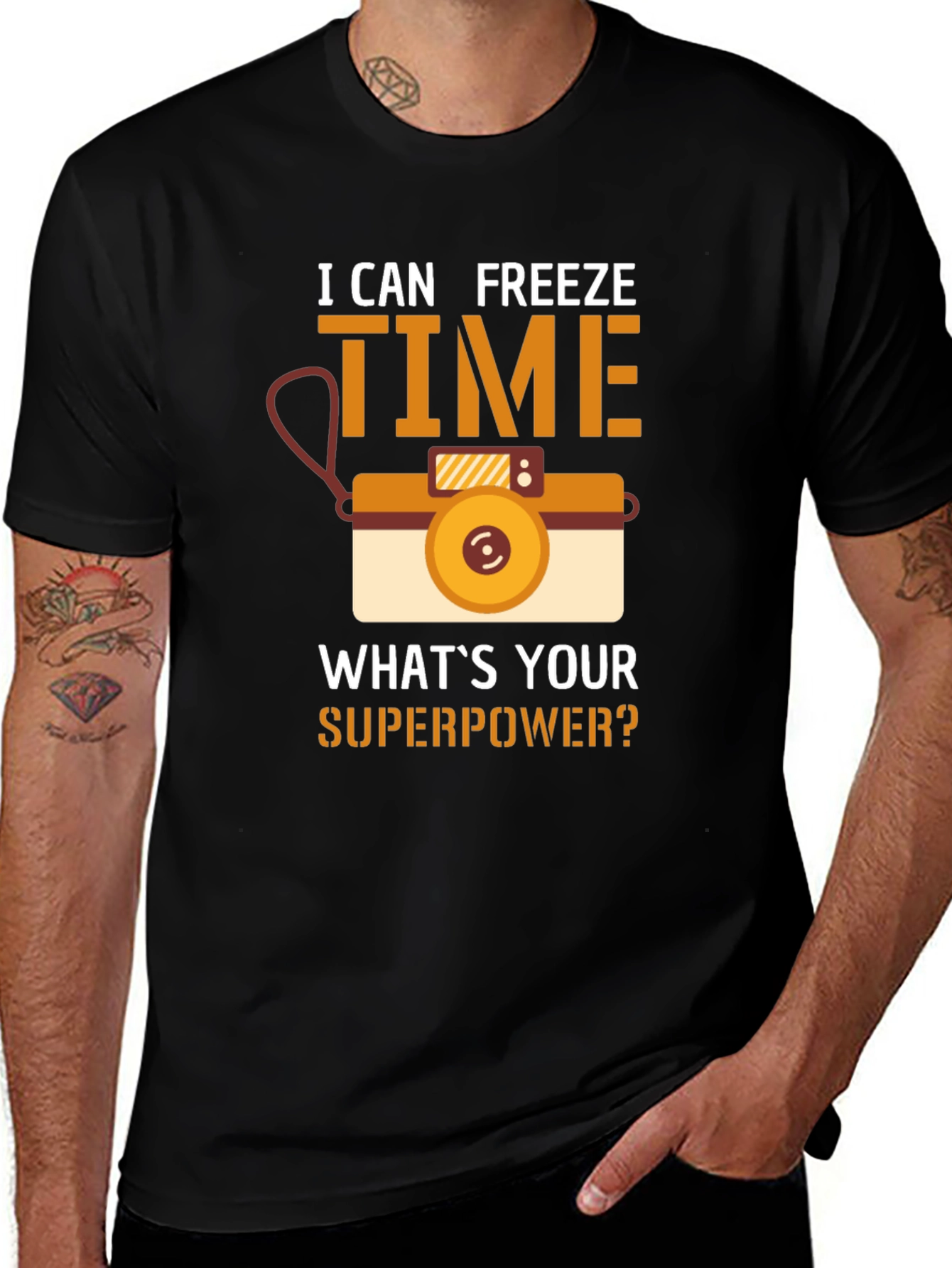 I Can Freeze Time T-Shirt Camera Graphic Novelty Gift
