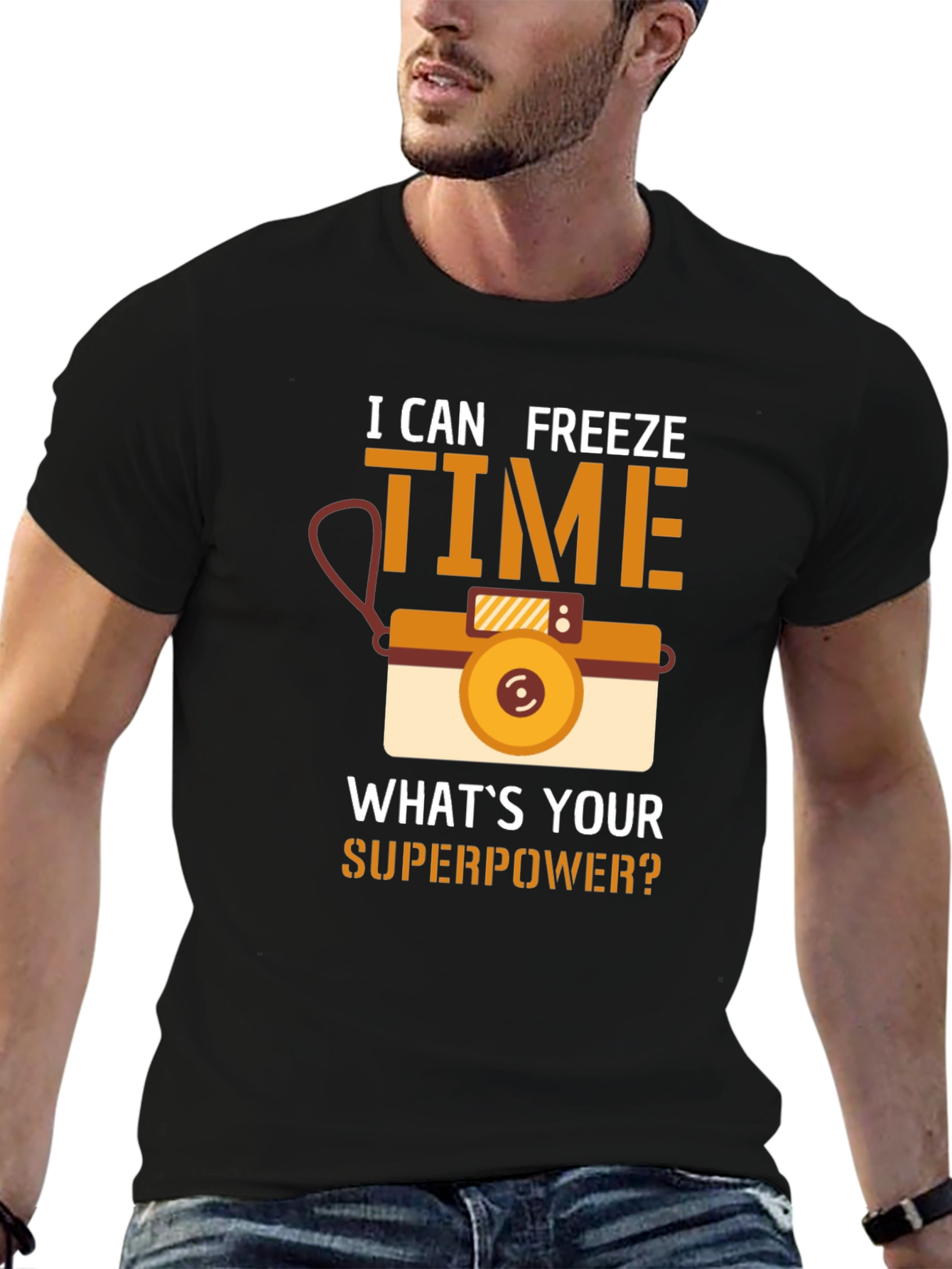 I Can Freeze Time T-Shirt Camera Graphic Novelty Gift