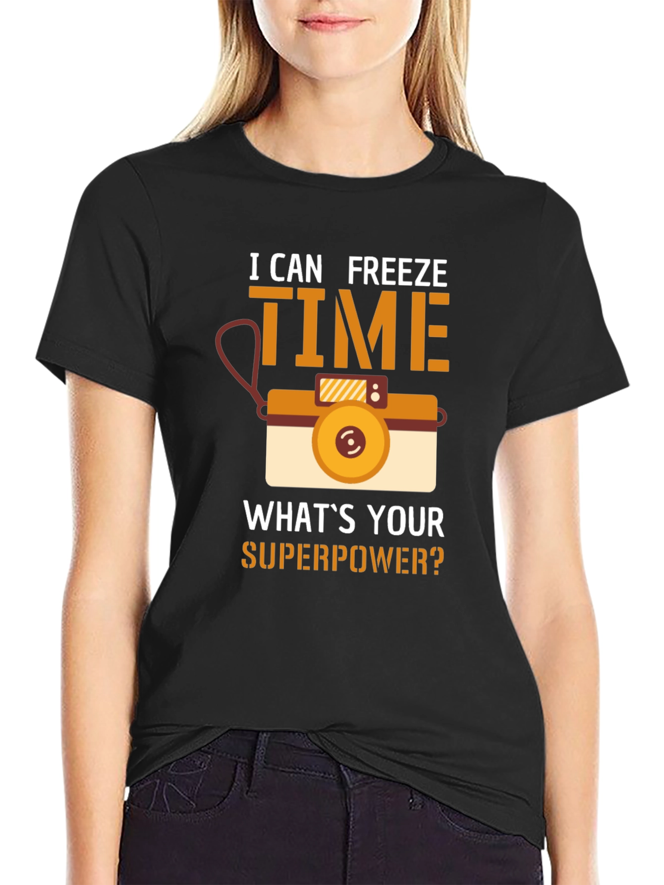 I Can Freeze Time T-Shirt Camera Graphic Novelty Gift