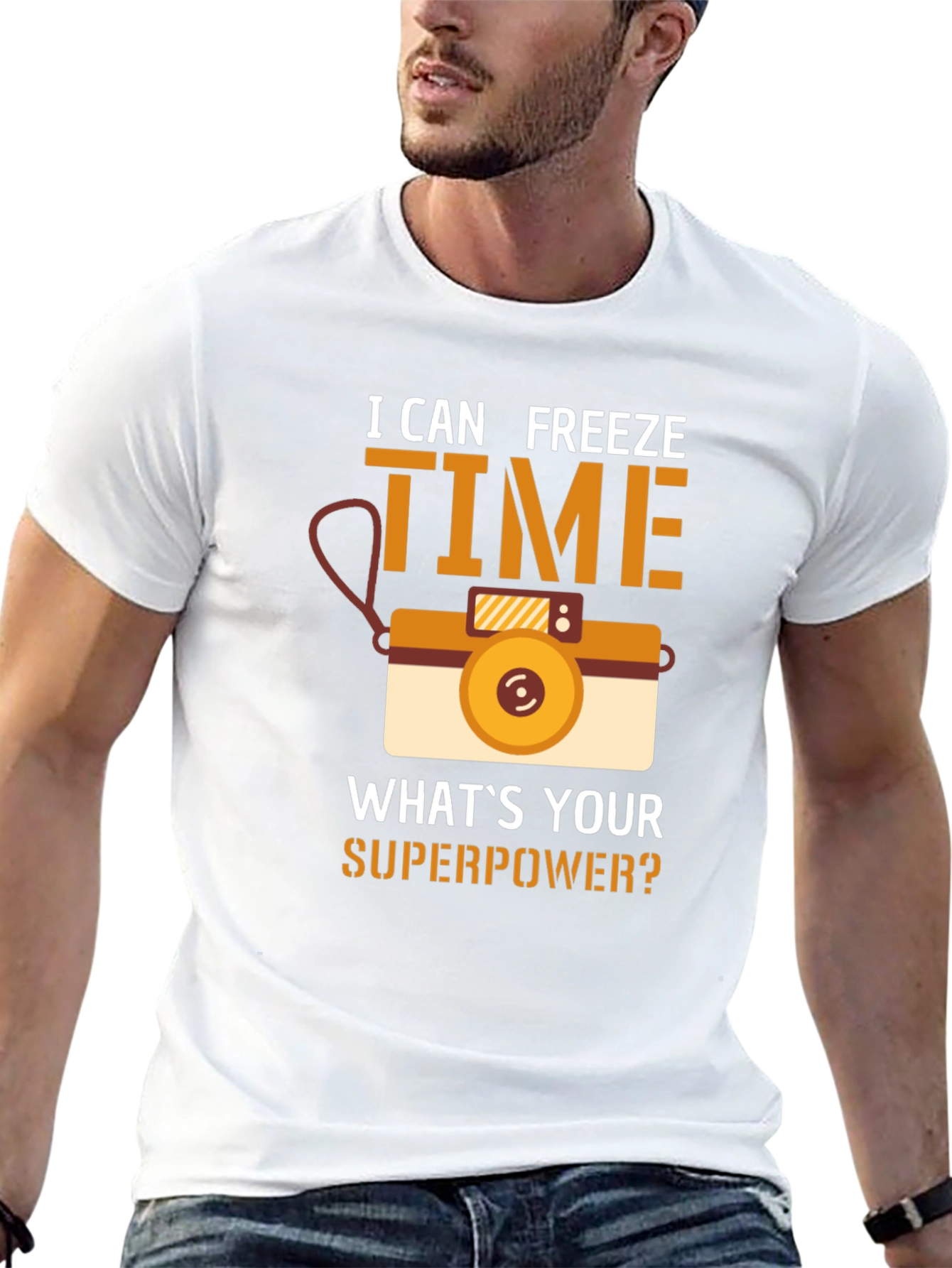 I Can Freeze Time T-Shirt Camera Graphic Novelty Gift