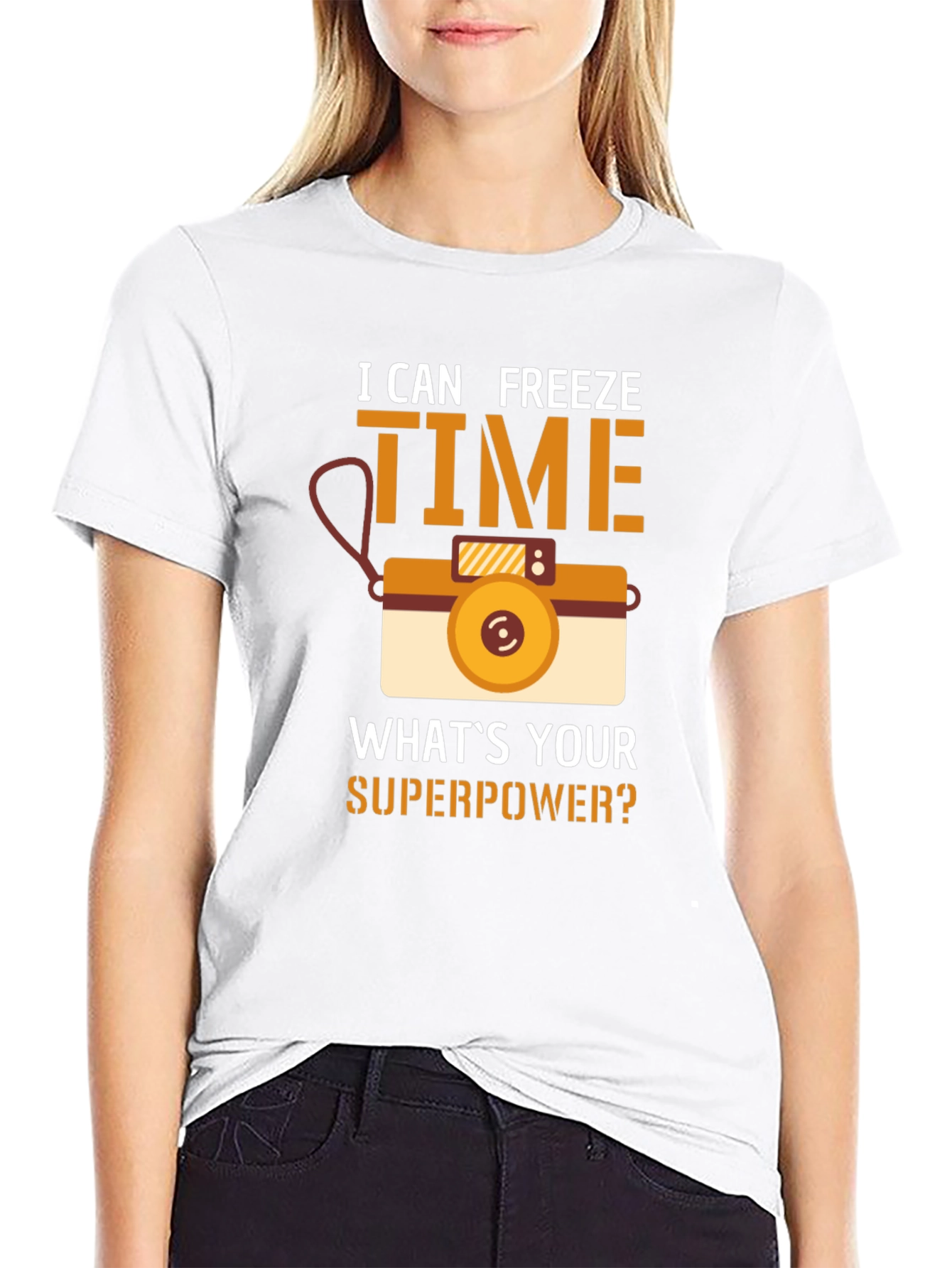 I Can Freeze Time T-Shirt Camera Graphic Novelty Gift