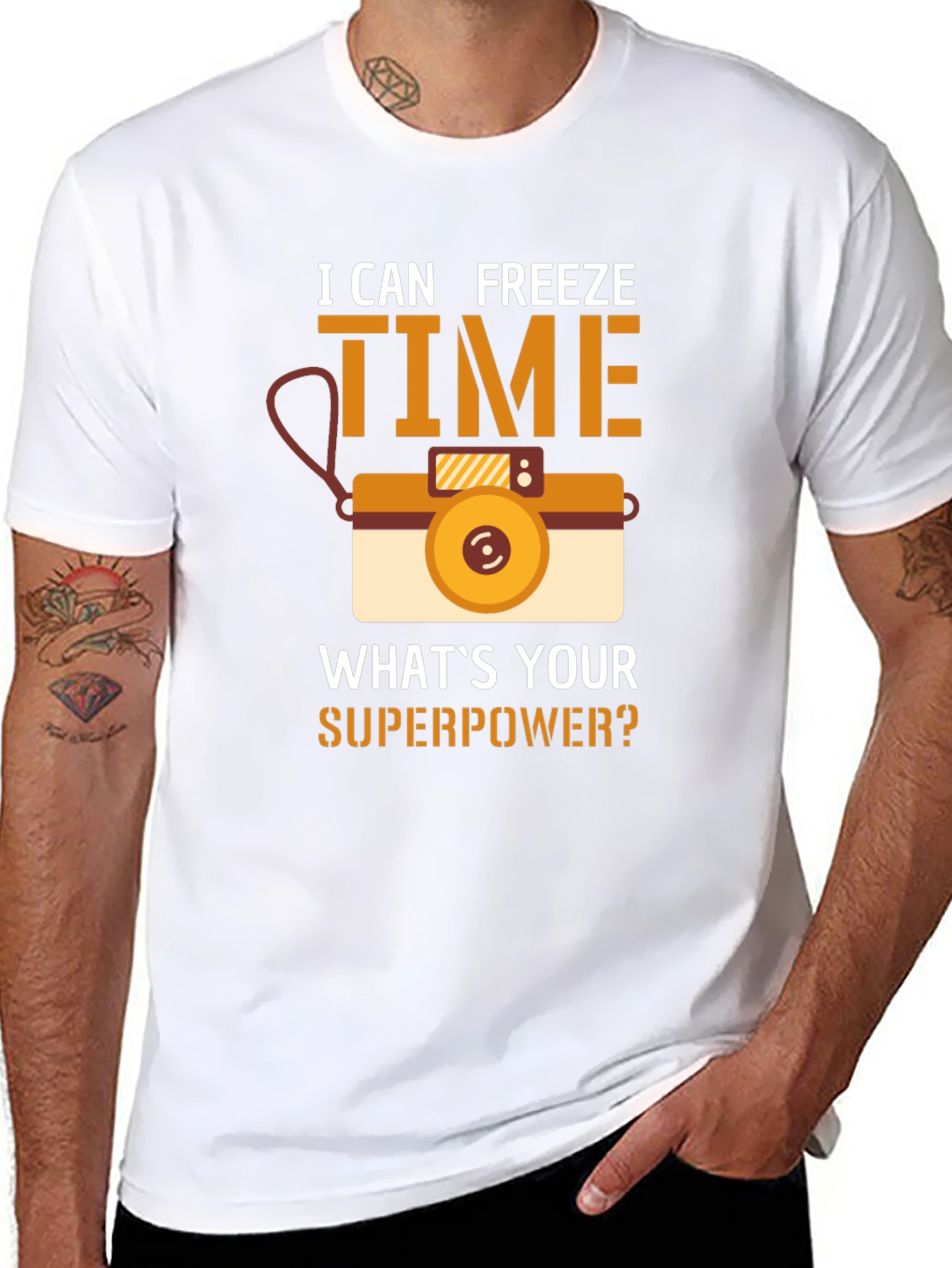 I Can Freeze Time T-Shirt Camera Graphic Novelty Gift