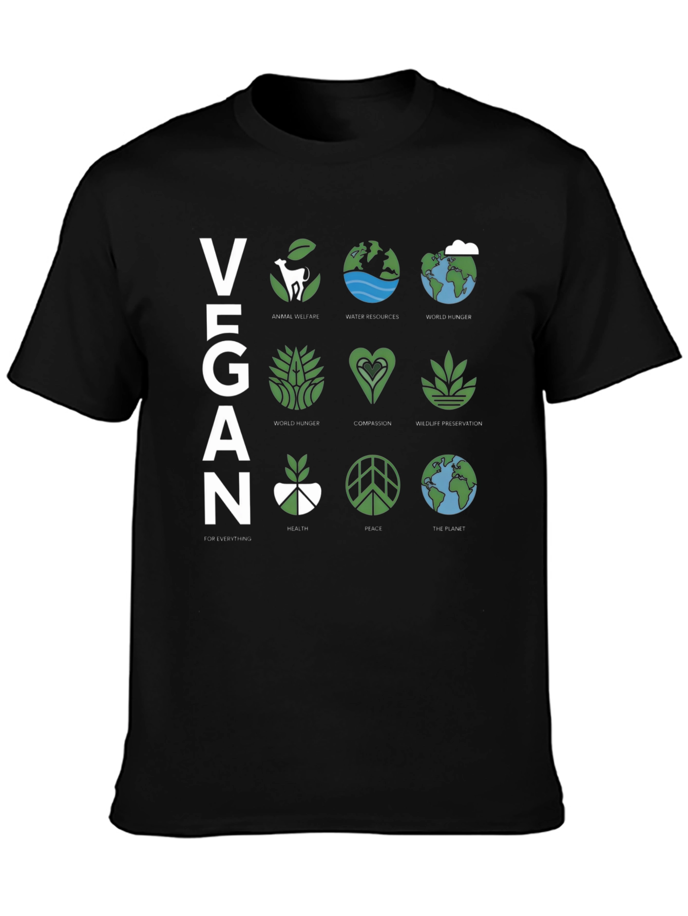 Vegan T-Shirt with Environmental Graphics