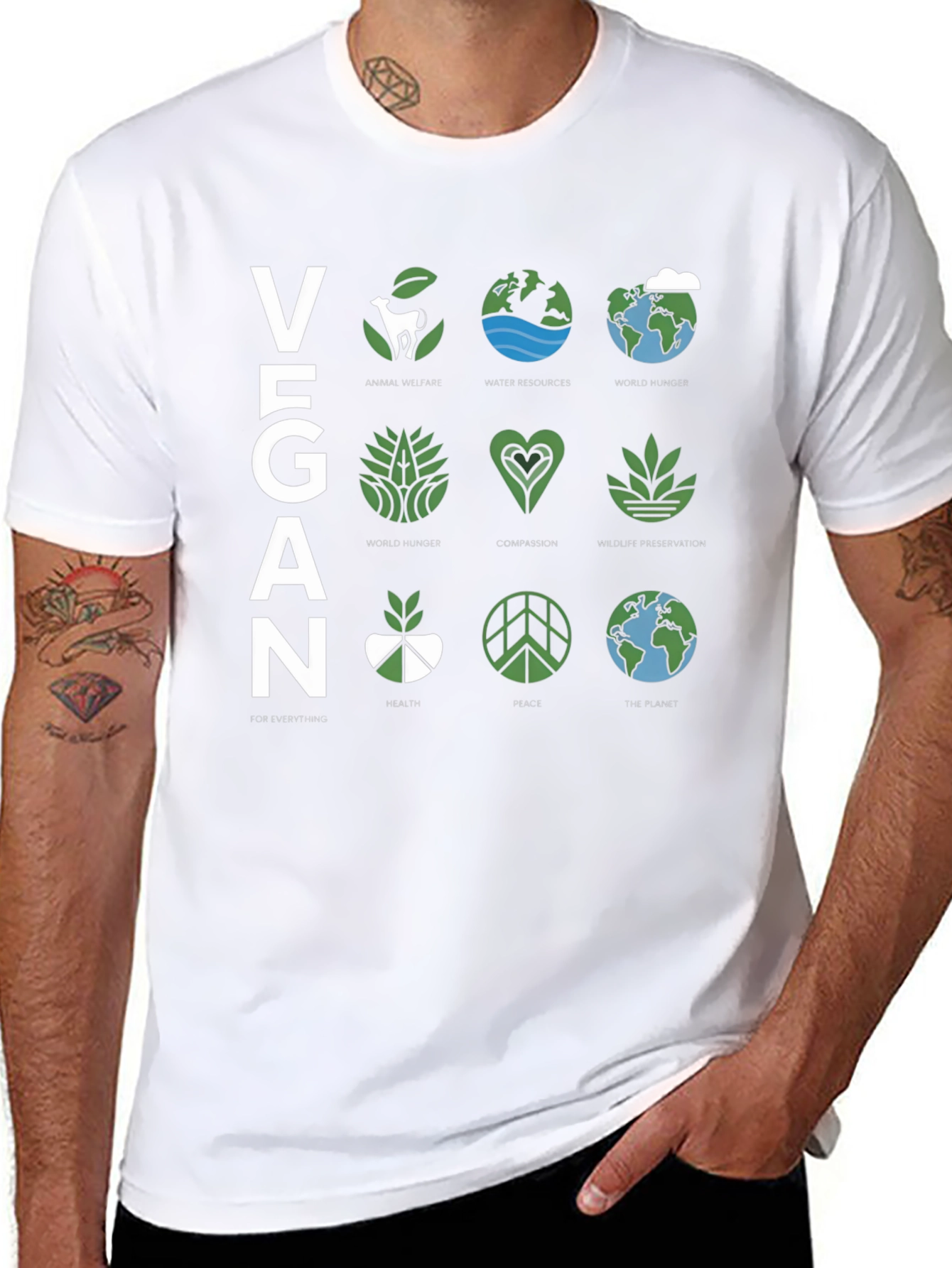 Vegan T-Shirt with Environmental Graphics