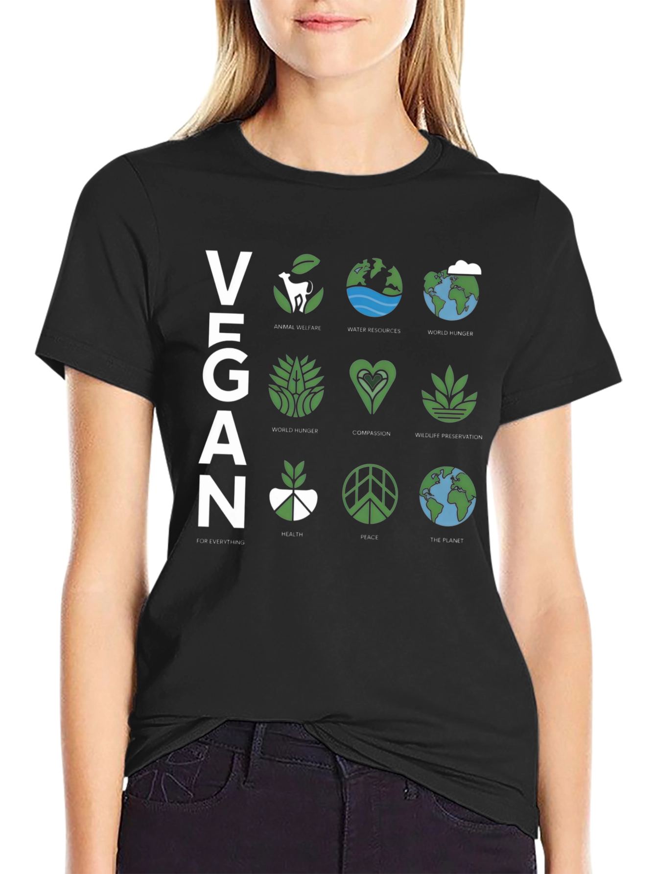 Vegan T-Shirt with Environmental Graphics