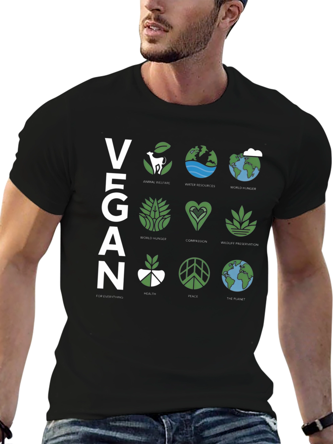 Vegan T-Shirt with Environmental Graphics