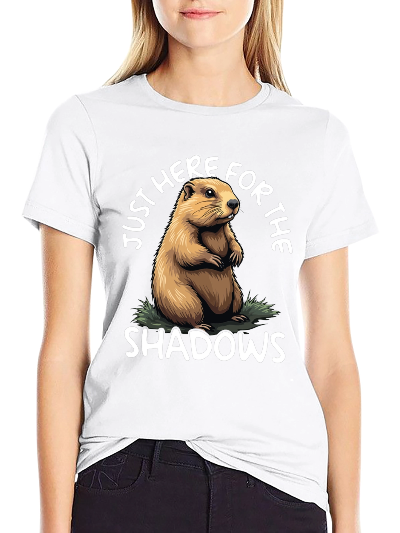 Groundhog Day T-Shirt: Just Here for Shadows!