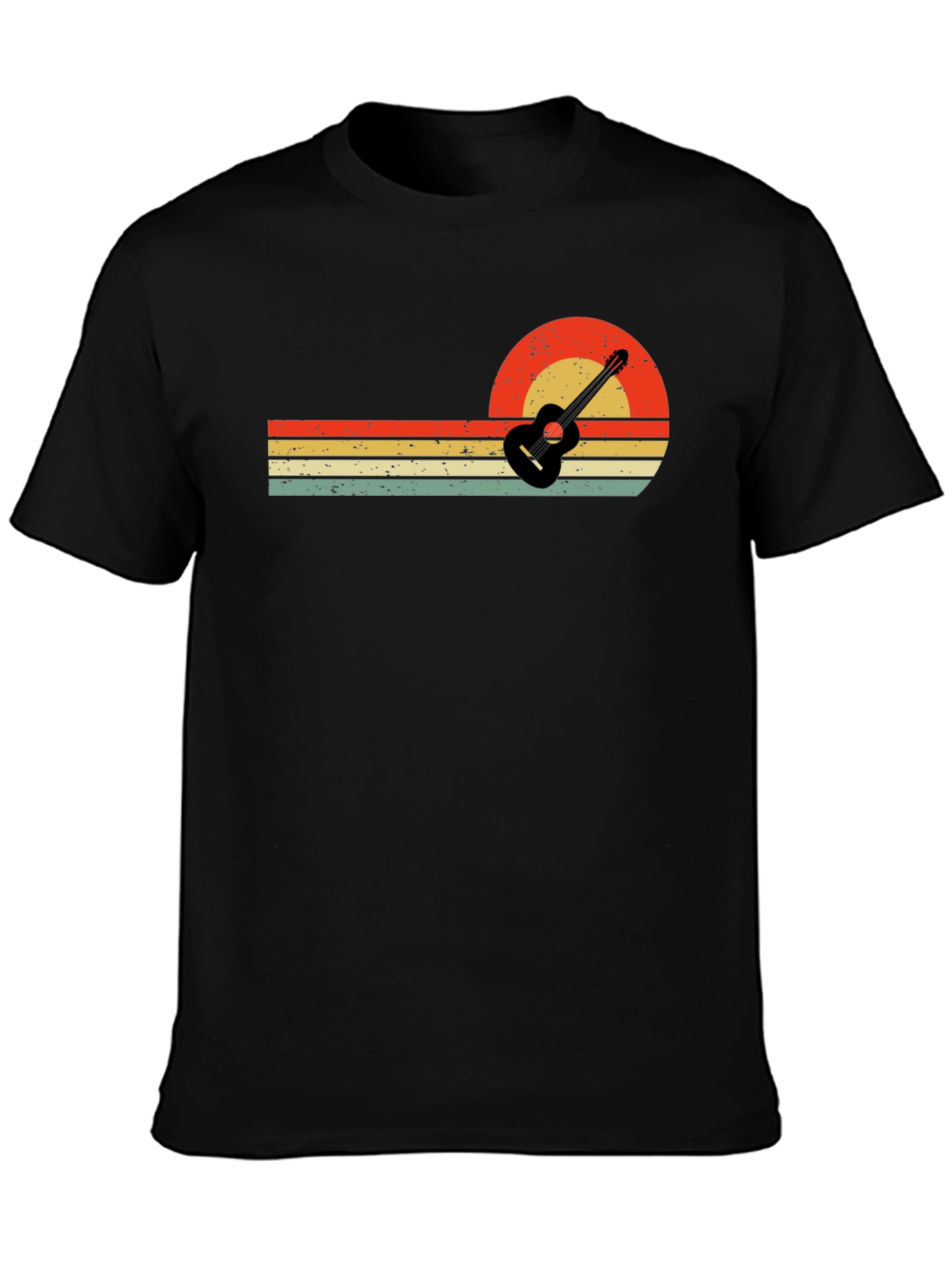 Retro Sunset Guitar T-Shirt