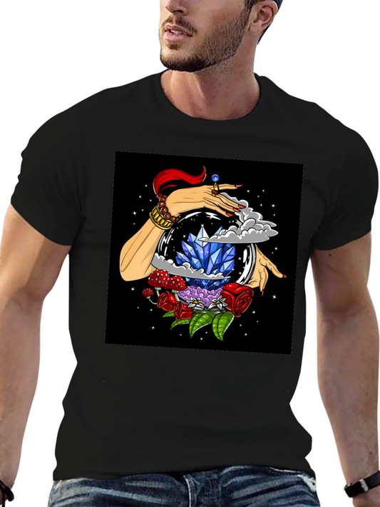 Mystic Crystal Ball Graphic Tee - Unisex Black T-Shirt
