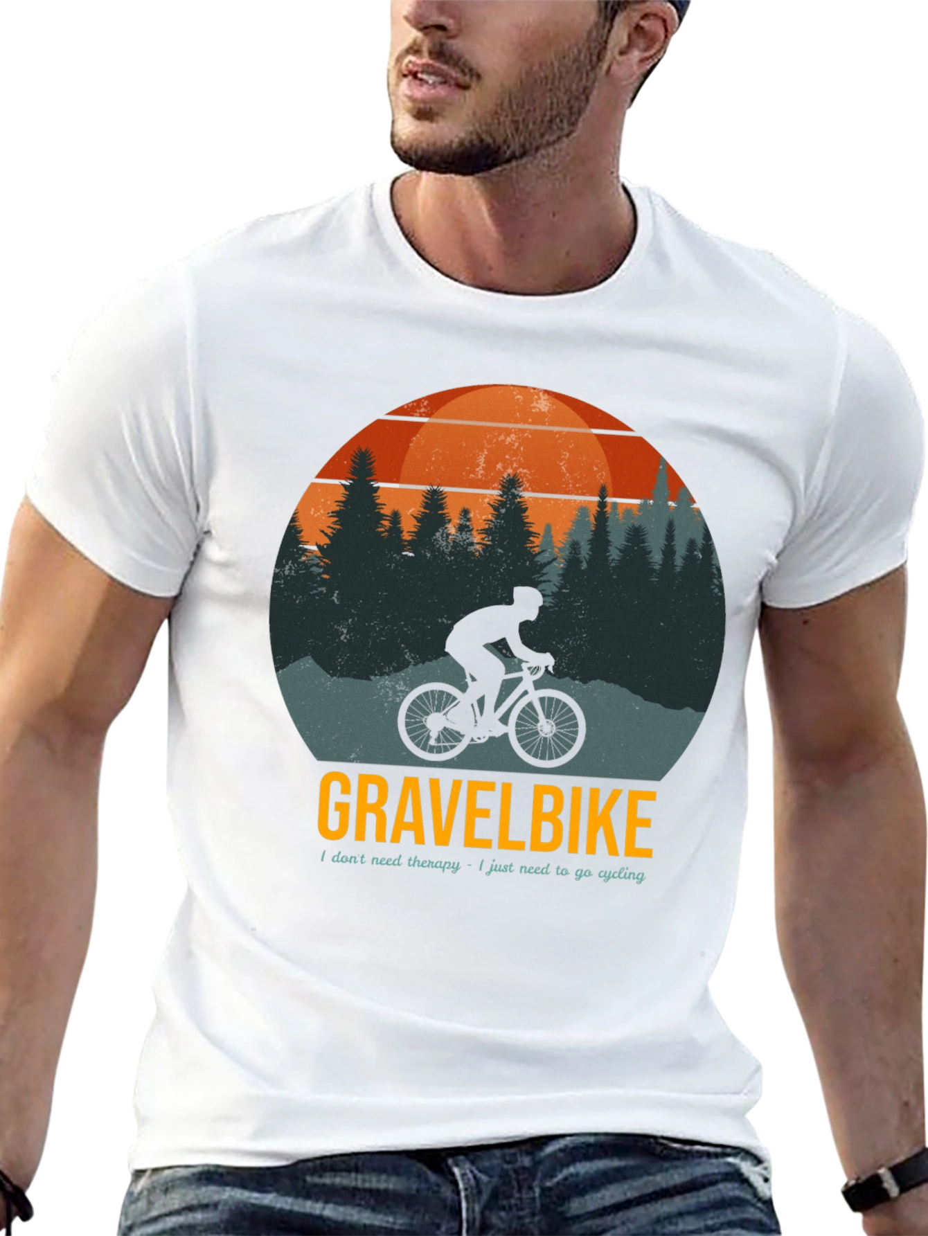 Gravel Bike T-Shirt - Cycling Therapy Tee