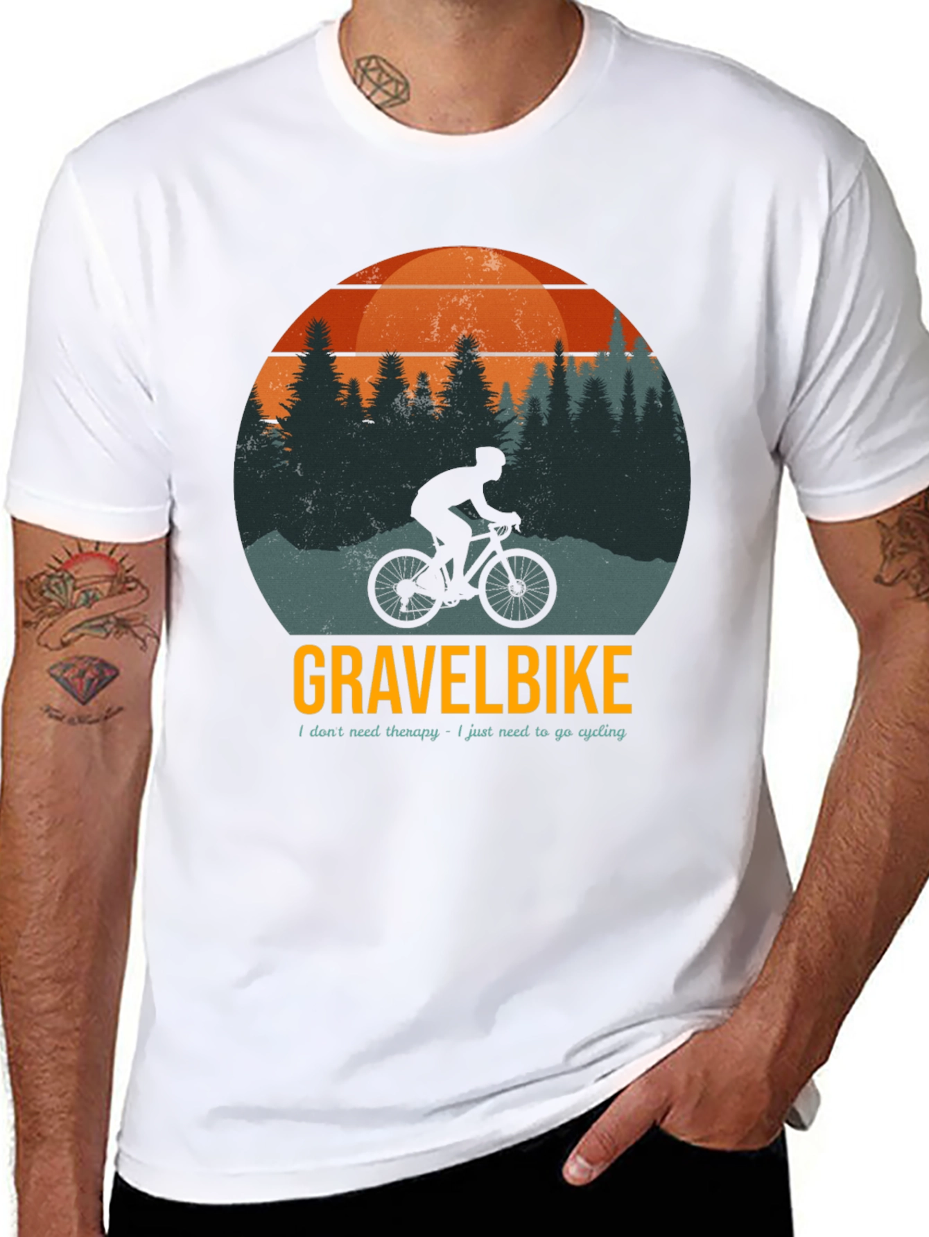 Gravel Bike T-Shirt - Cycling Therapy Tee