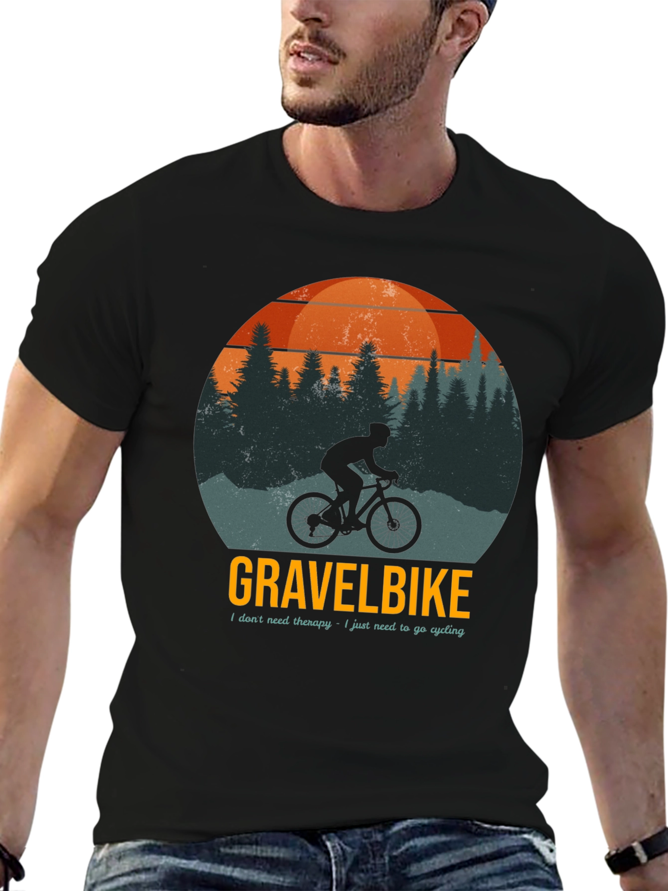 Gravel Bike T-Shirt - Cycling Therapy Tee