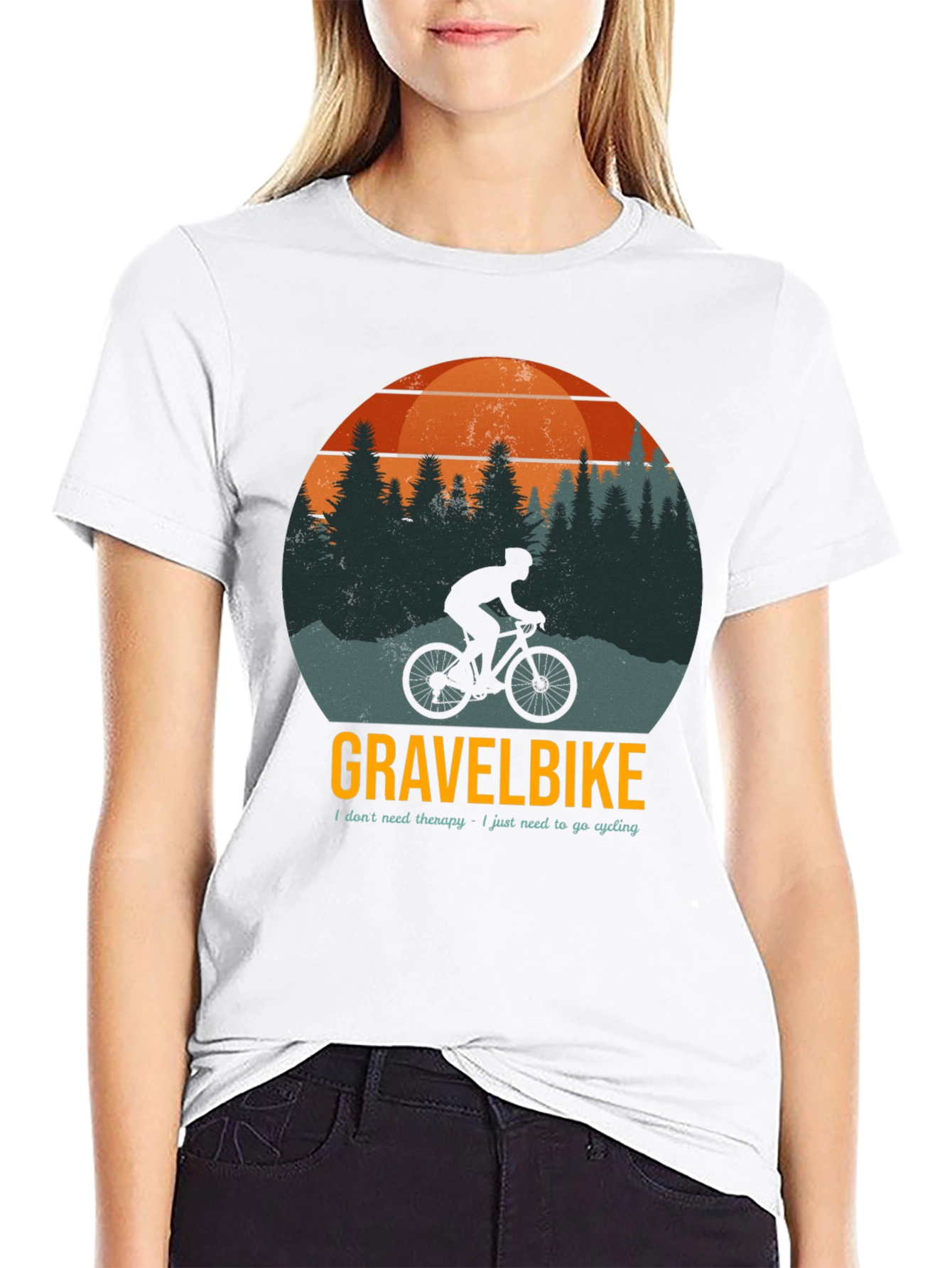 Gravel Bike T-Shirt - Cycling Therapy Tee