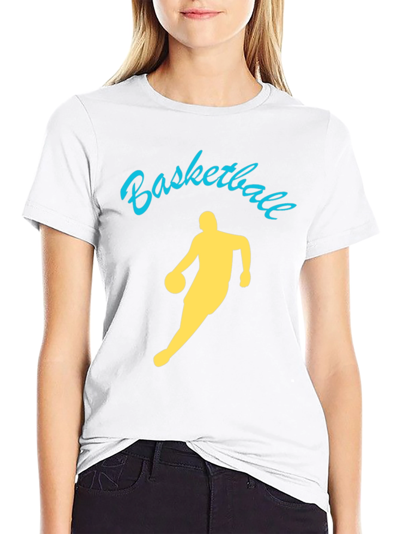 Basketball Player Graphic Tee - Black Cotton Shirt