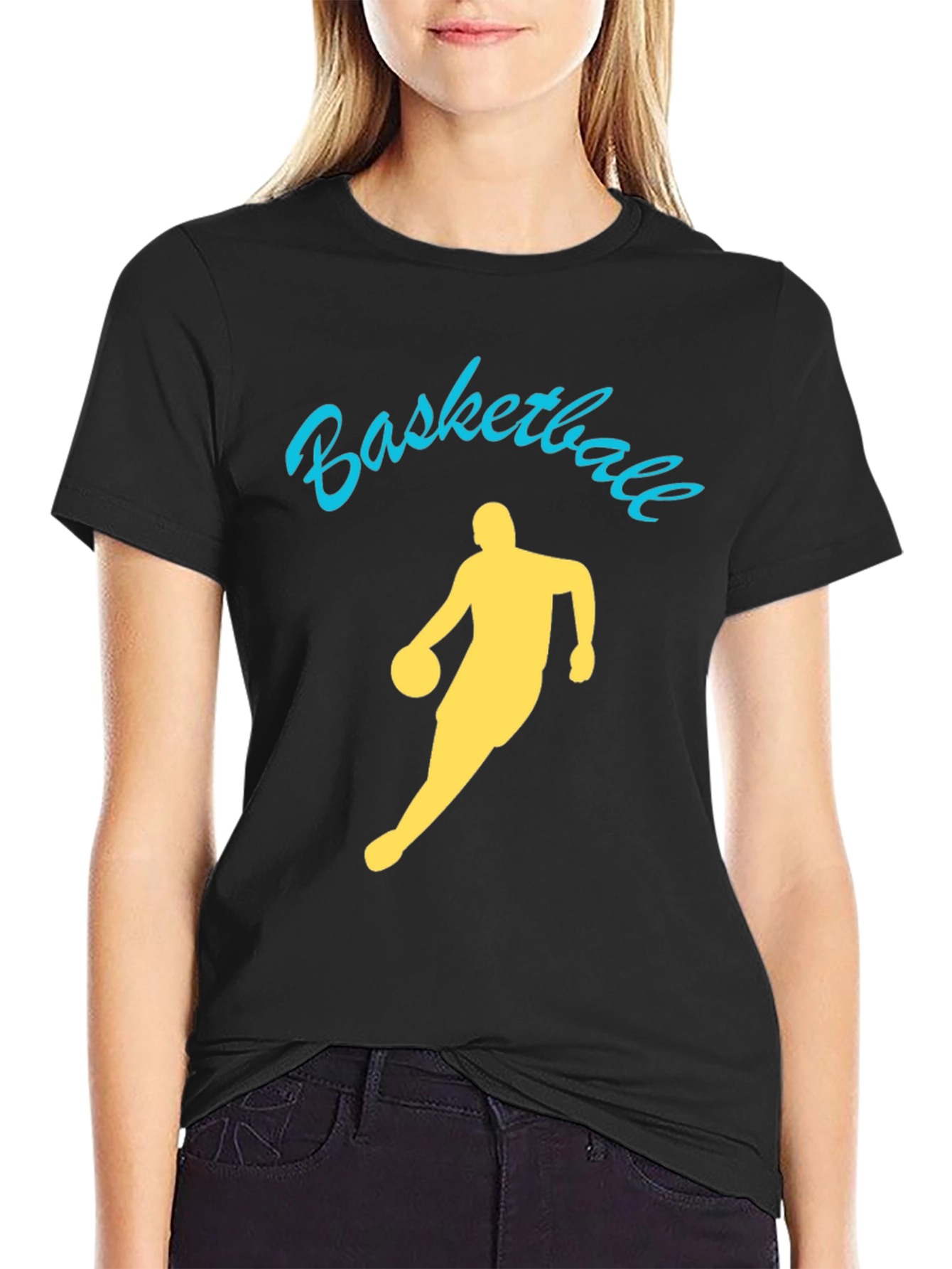 Basketball Player Graphic Tee - Black Cotton Shirt