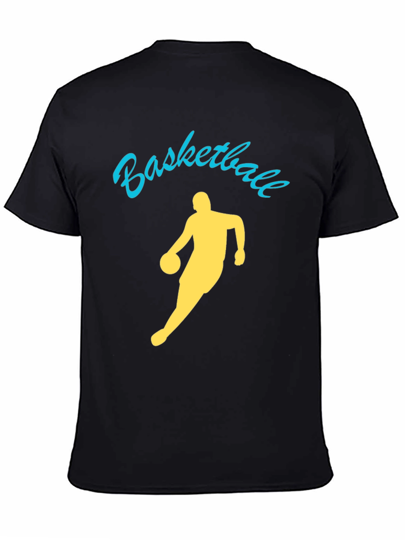 Basketball Player Graphic Tee - Black Cotton Shirt