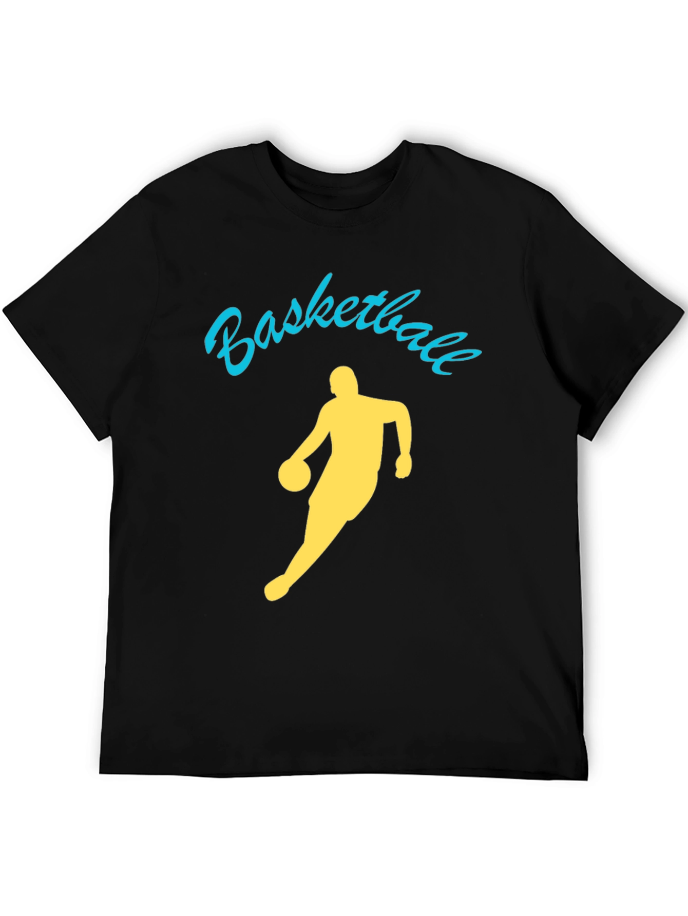 Basketball Player Graphic Tee - Black Cotton Shirt
