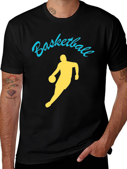 Basketball Player Graphic Tee - Black Cotton Shirt