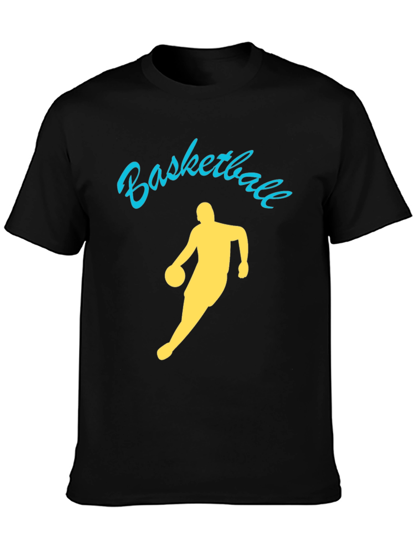 Basketball Player Graphic Tee - Black Cotton Shirt