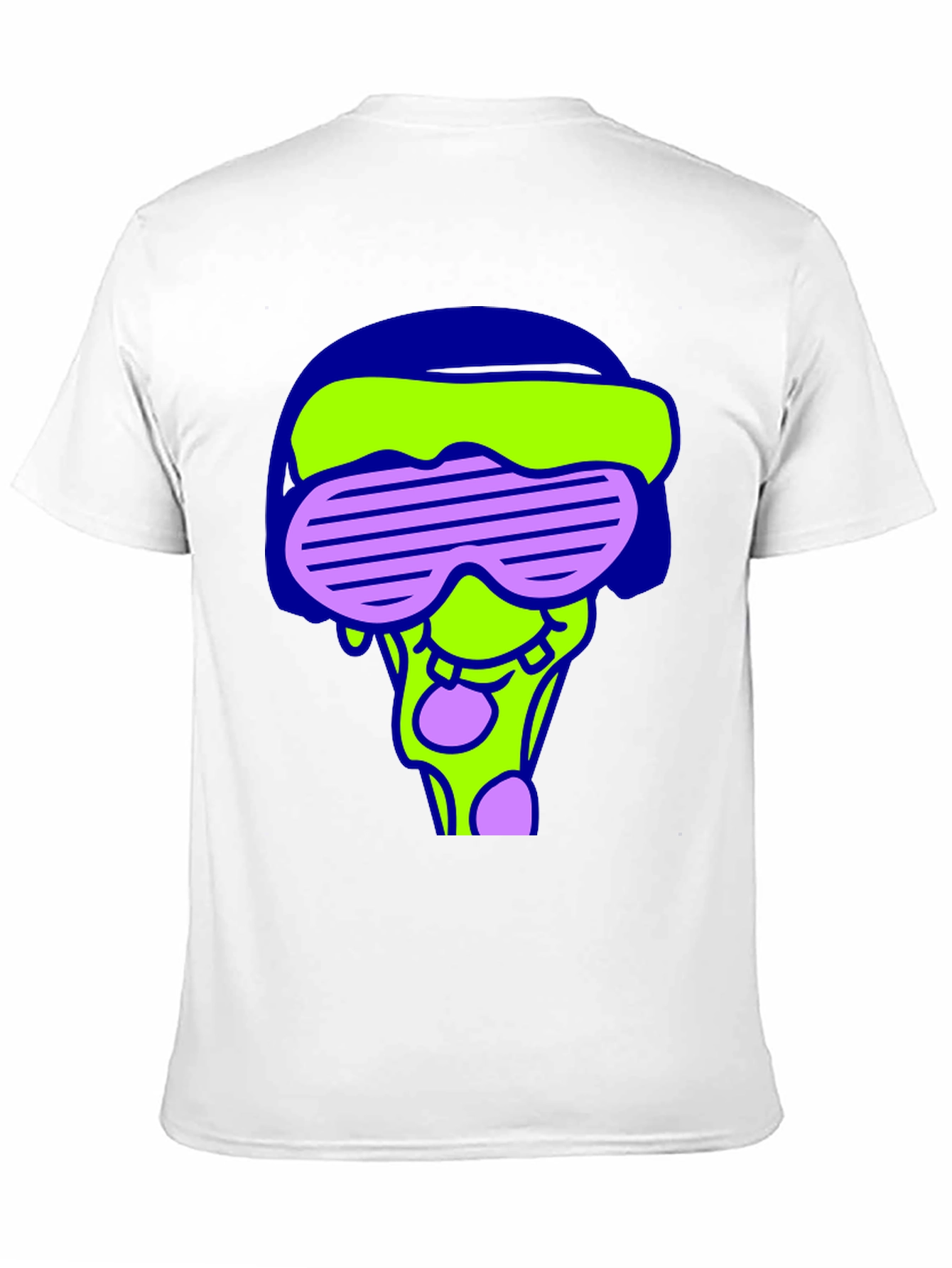 Funky Graphic Tee - Cartoon Pizza Rave Design