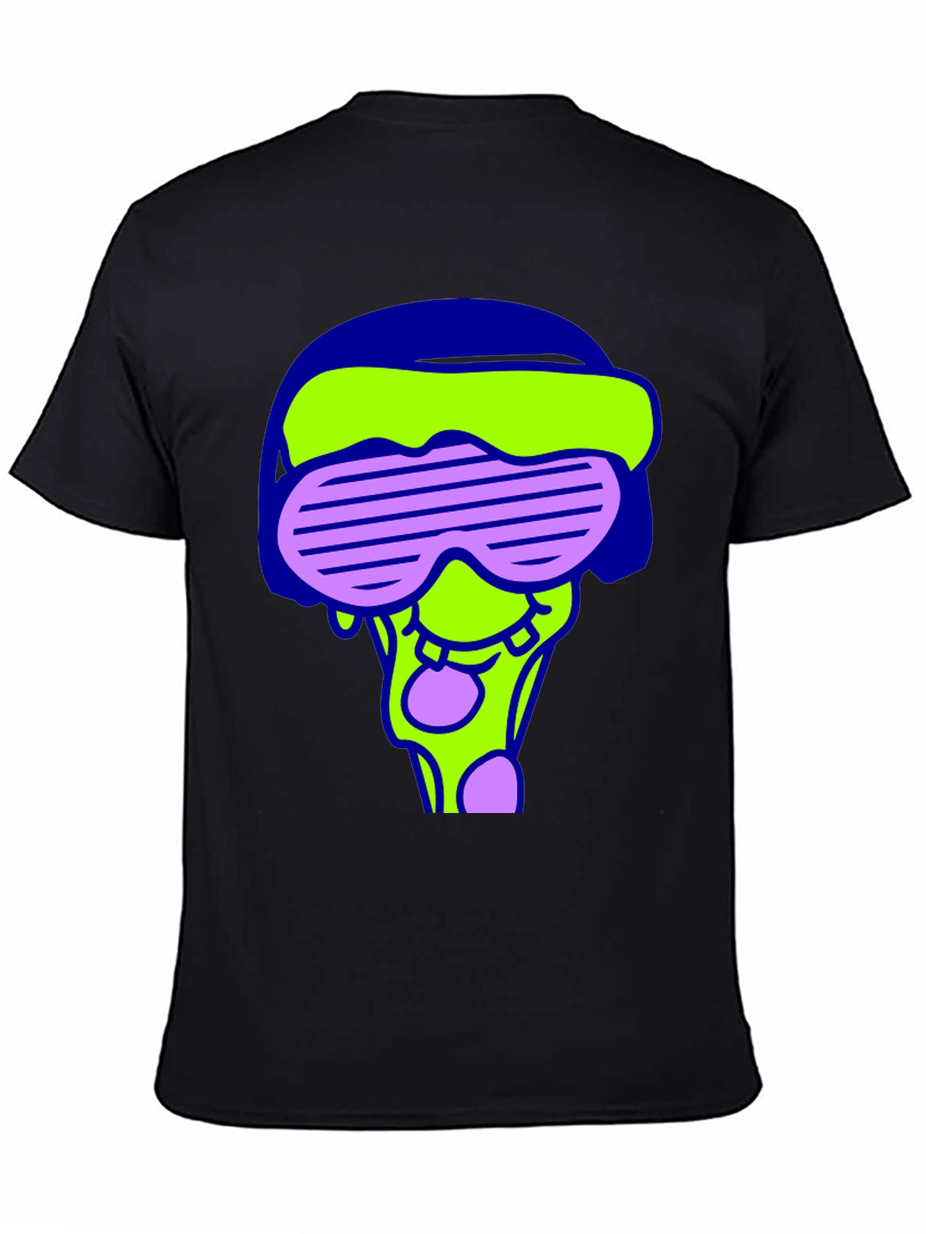 Funky Graphic Tee - Cartoon Pizza Rave Design