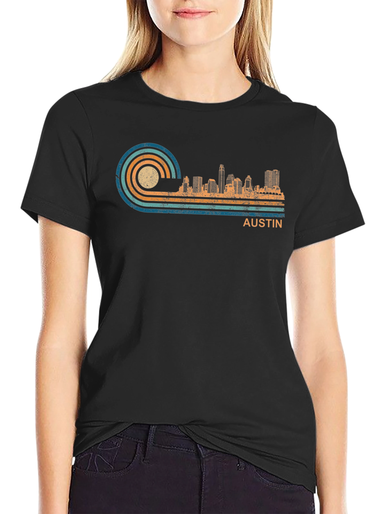 Austin Skyline Retro T-Shirt