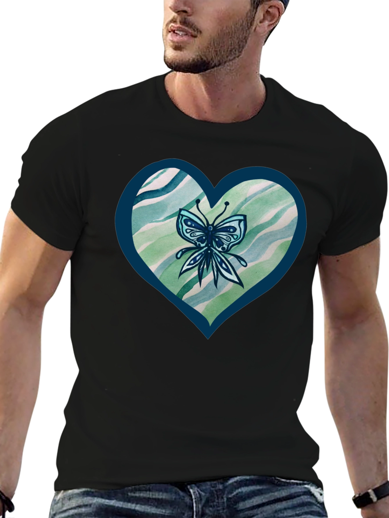 Butterfly Heart Graphic T-Shirt