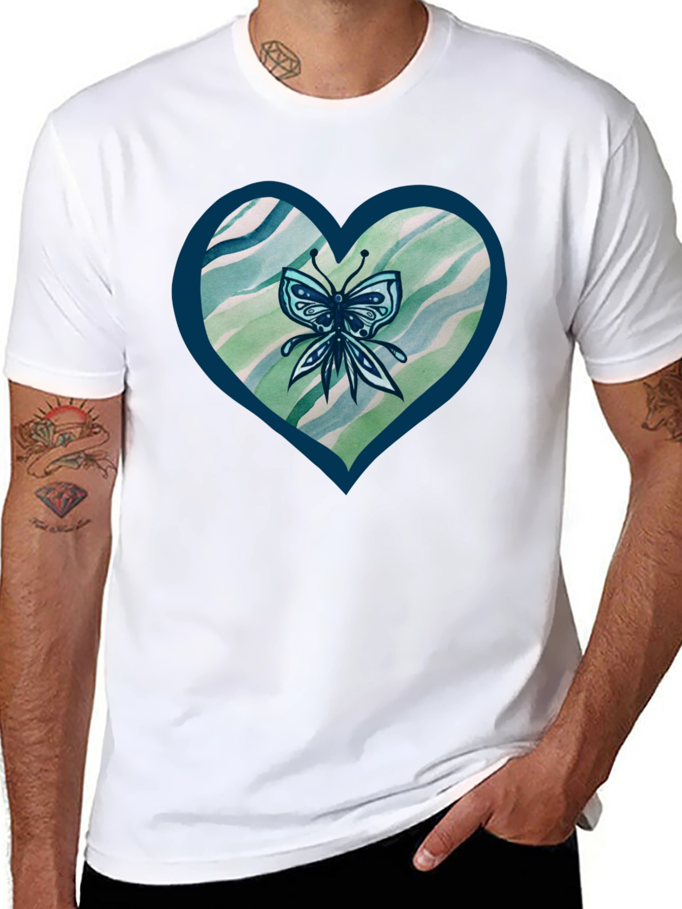 Butterfly Heart Graphic T-Shirt