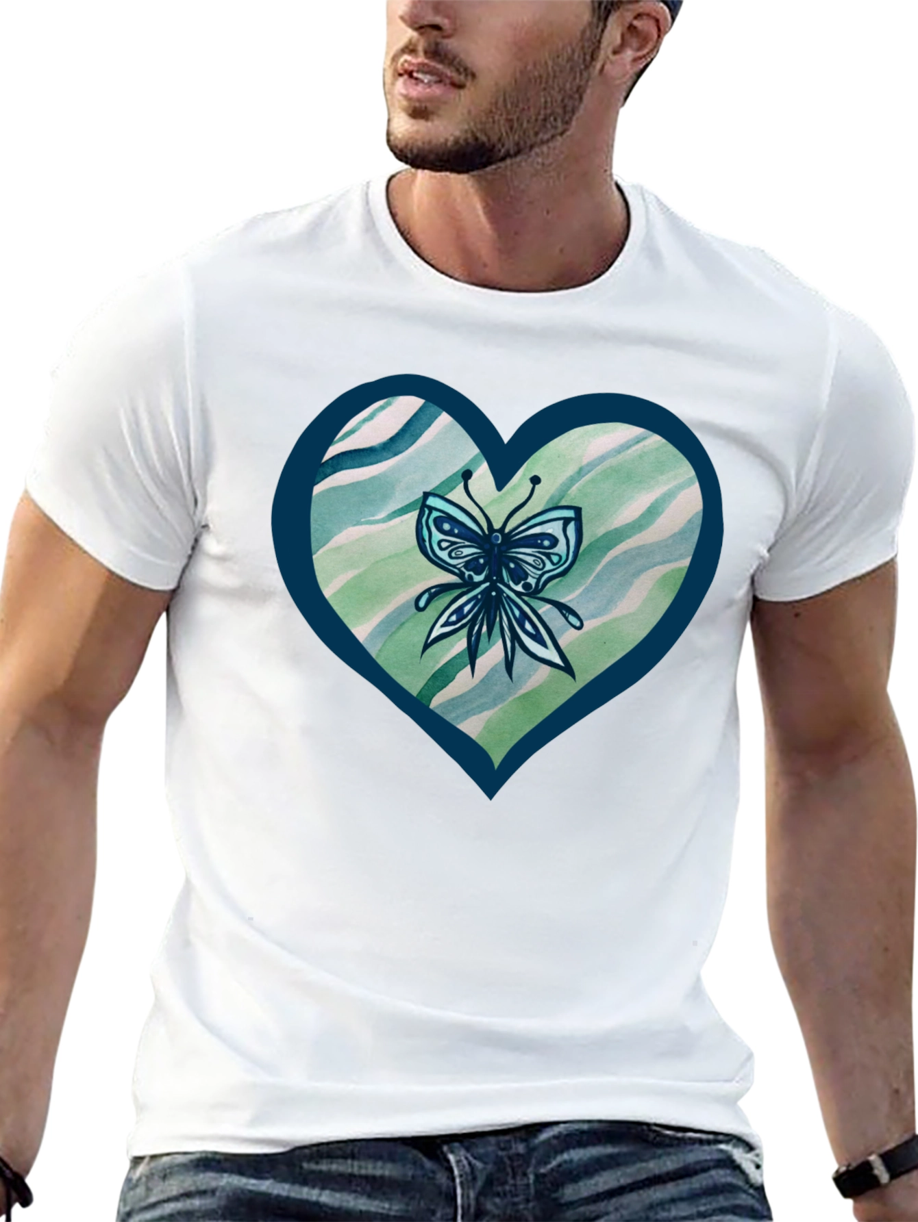Butterfly Heart Graphic T-Shirt
