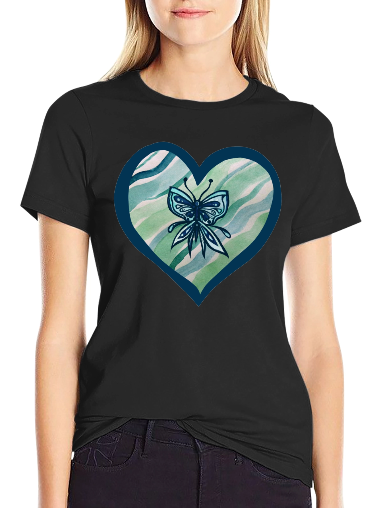 Butterfly Heart Graphic T-Shirt
