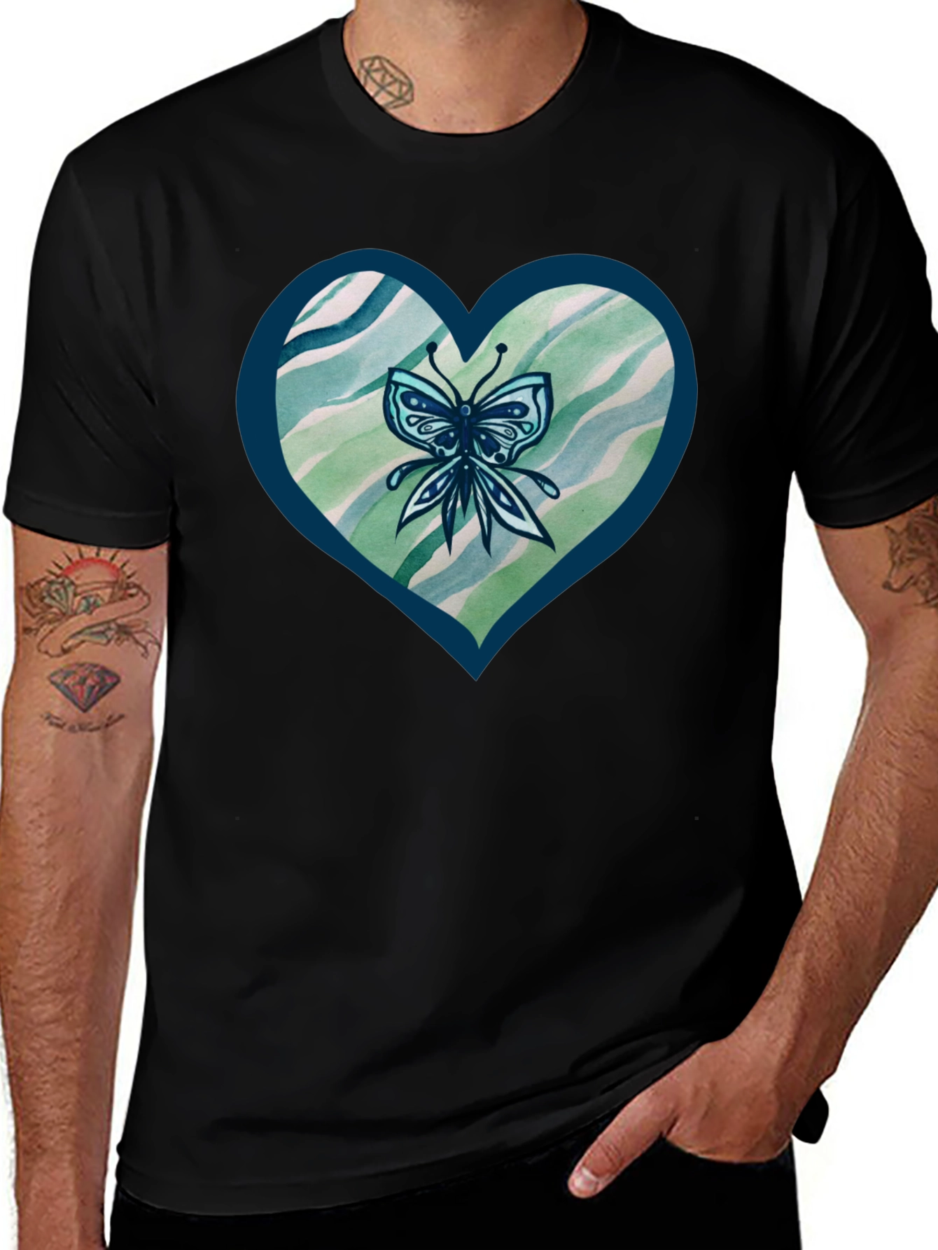Butterfly Heart Graphic T-Shirt