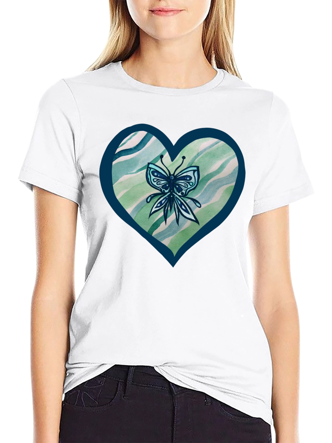 Butterfly Heart Graphic T-Shirt